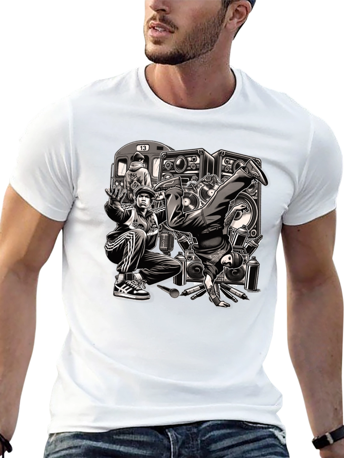 Retro Hip Hop Graphic T-Shirt - Classic Street Style