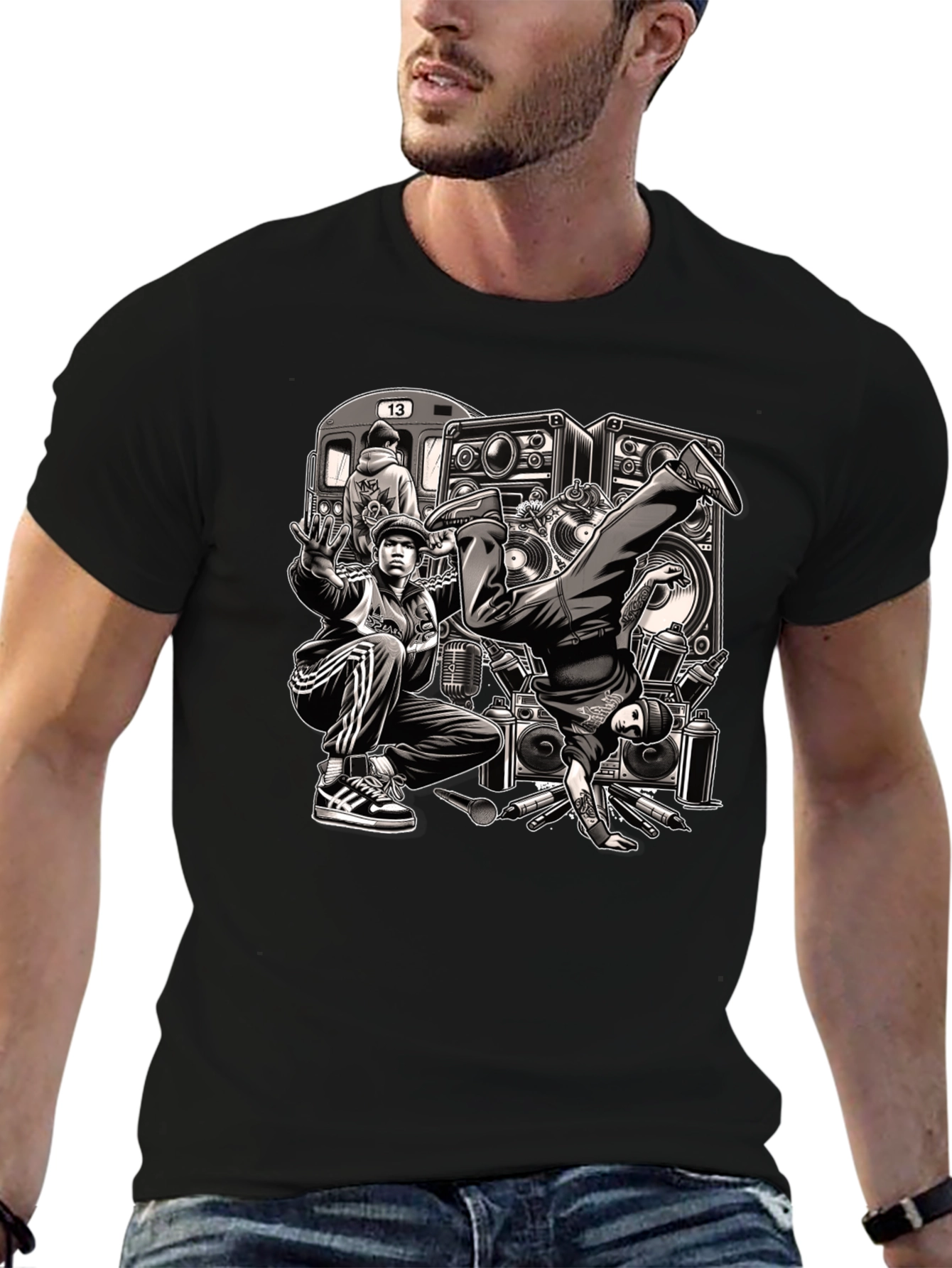 Retro Hip Hop Graphic T-Shirt - Classic Street Style