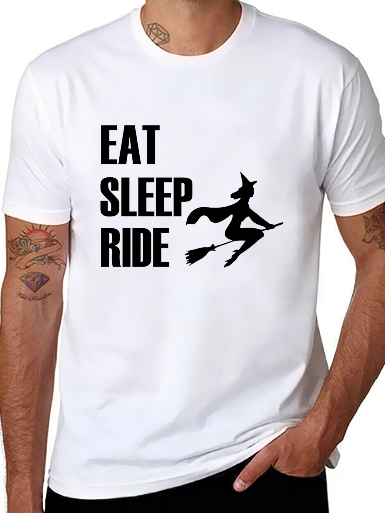 Eat Sleep Ride Witch T-Shirt - Halloween Tee