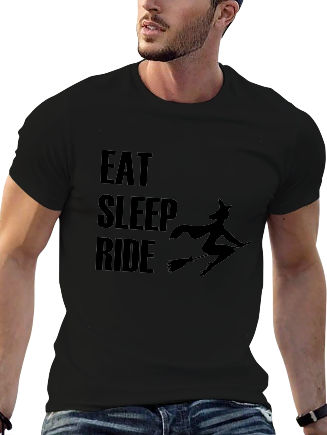 Eat Sleep Ride Witch T-Shirt - Halloween Tee