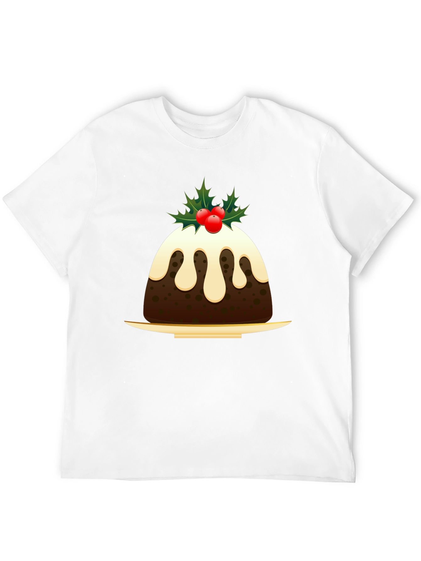 Christmas Pudding Graphic Tee - Holiday Festive Apparel