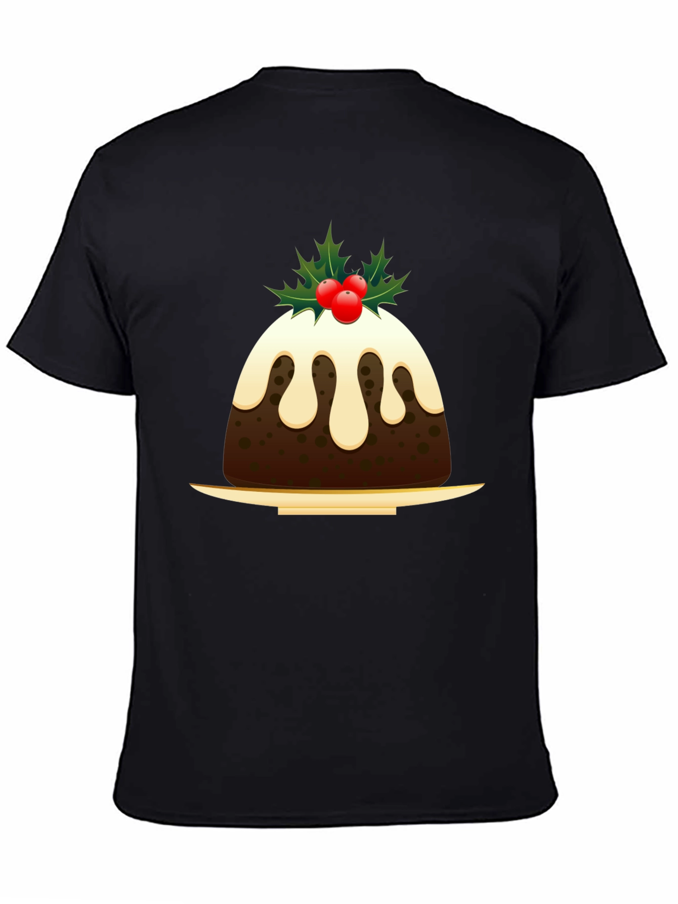 Christmas Pudding Graphic Tee - Holiday Festive Apparel