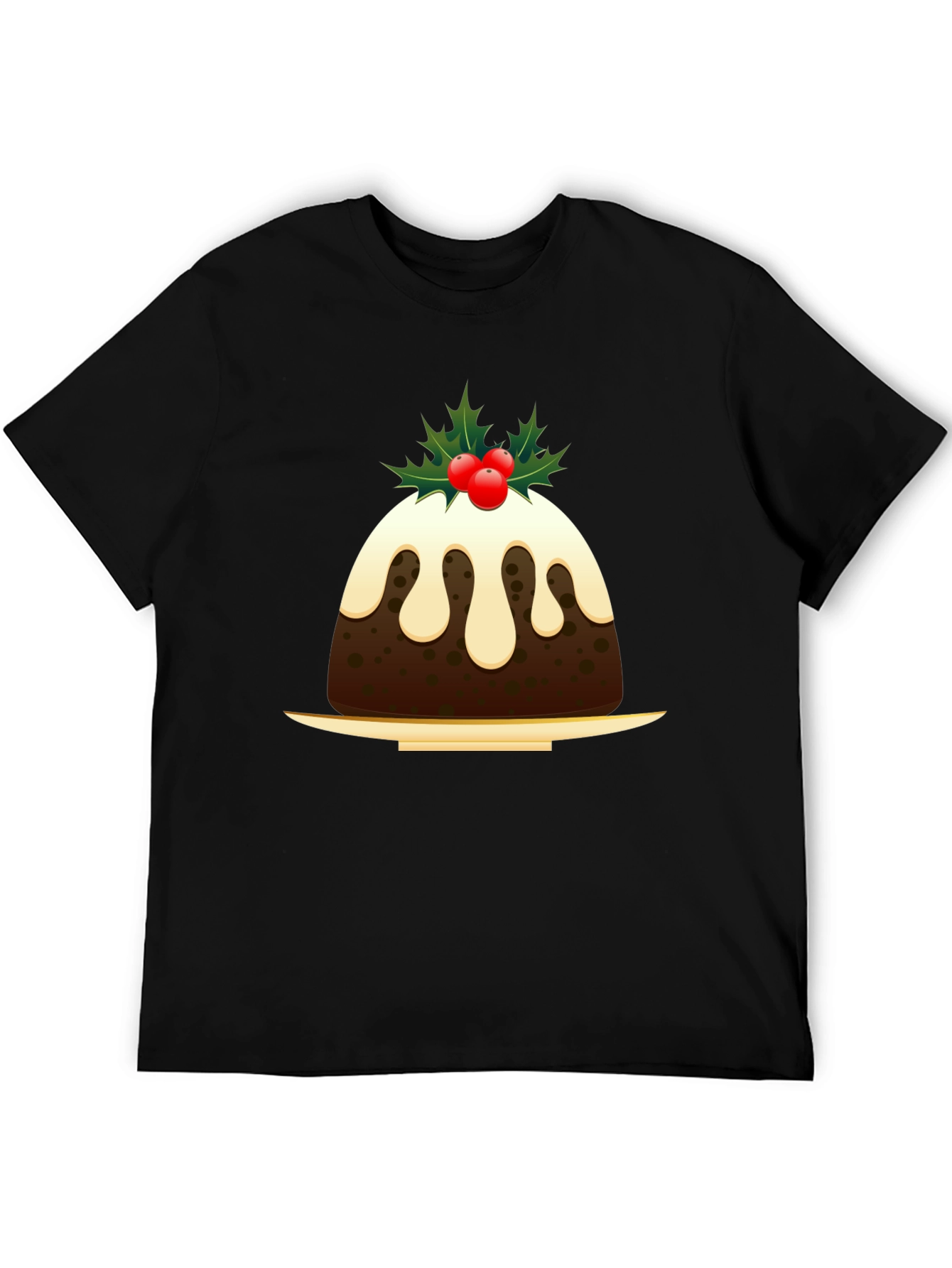 Christmas Pudding Graphic Tee - Holiday Festive Apparel