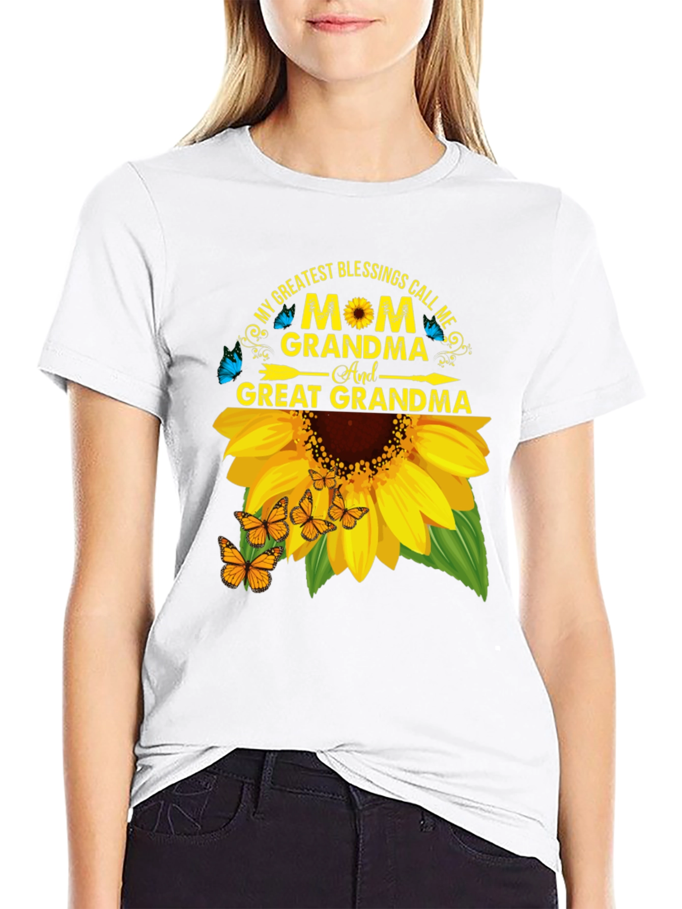 Mom Grandma Great Grandma Sunflower T-Shirt