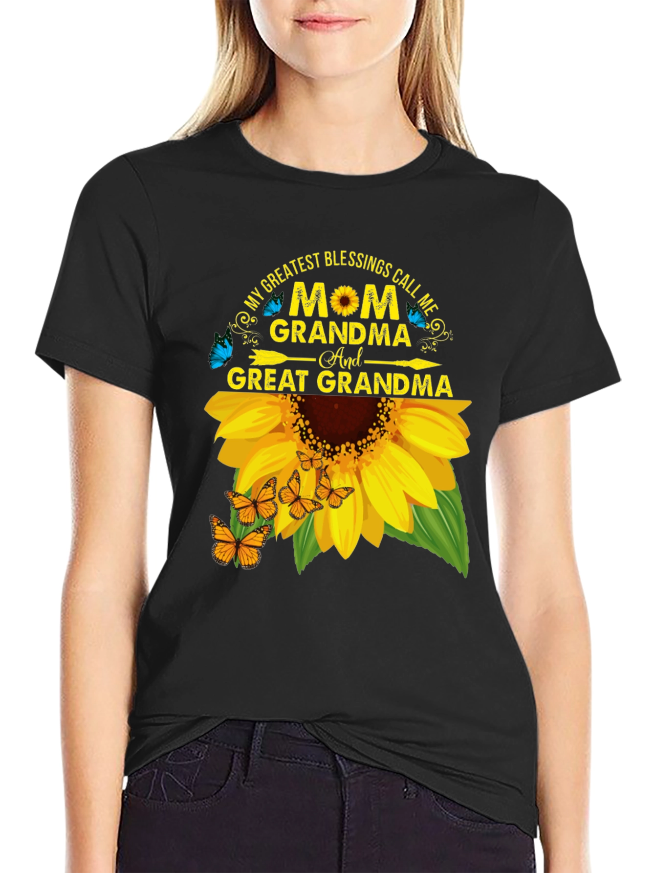Mom Grandma Great Grandma Sunflower T-Shirt