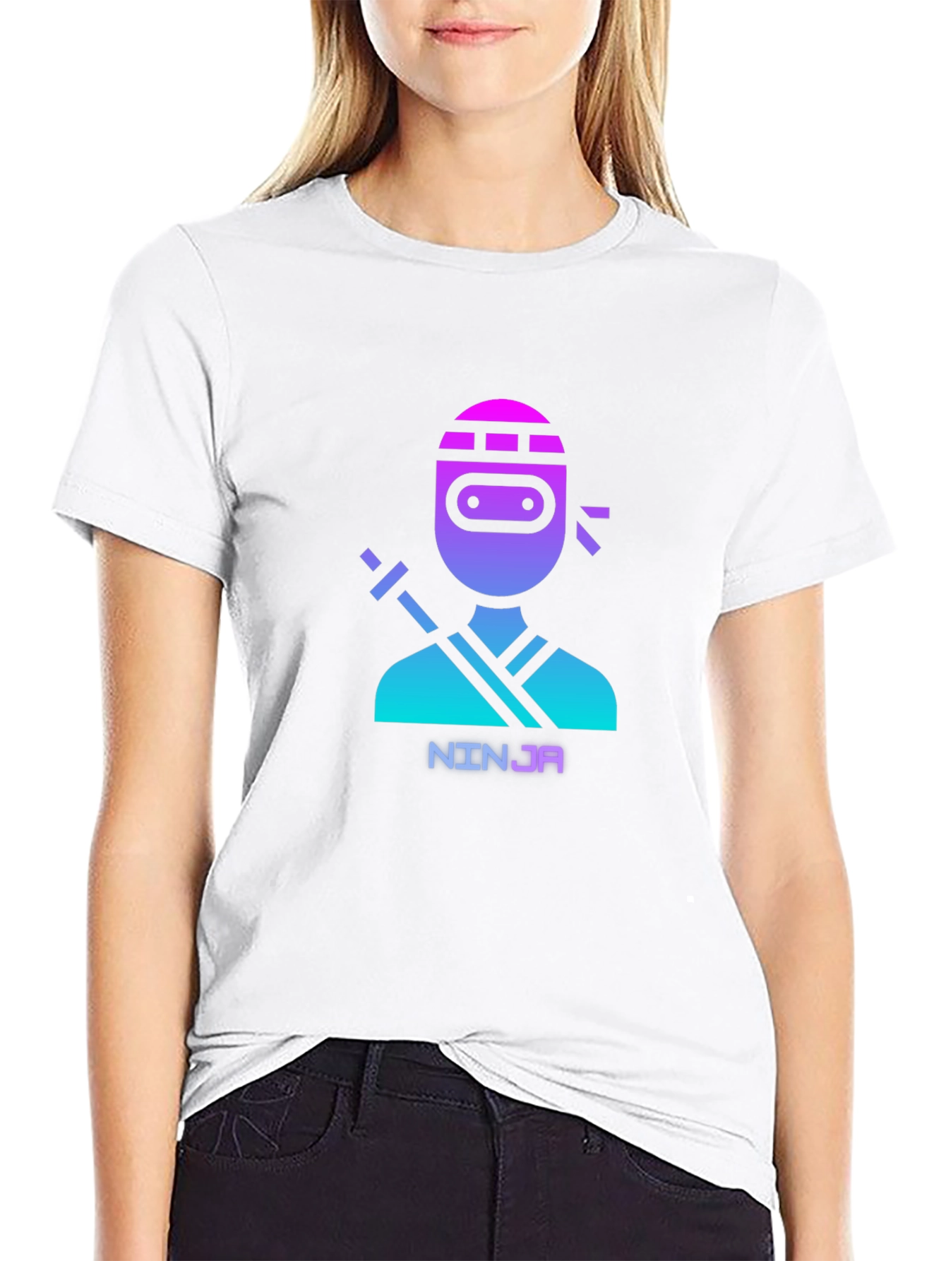 Ninja Graphic Tee - Black Cotton T-Shirt
