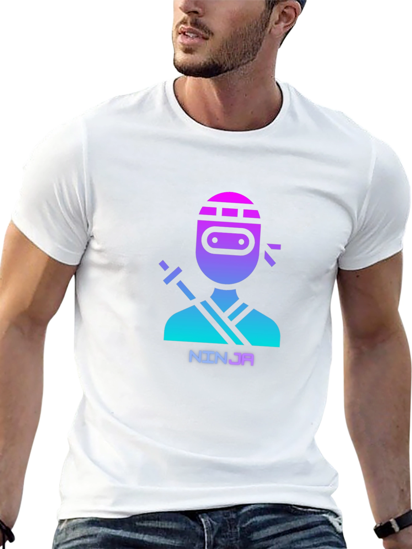 Ninja Graphic Tee - Black Cotton T-Shirt