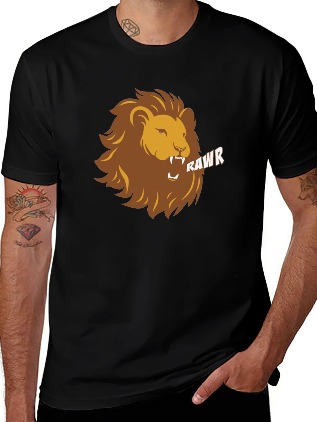 Roaring Lion Graphic Tee - Black Casual T-Shirt