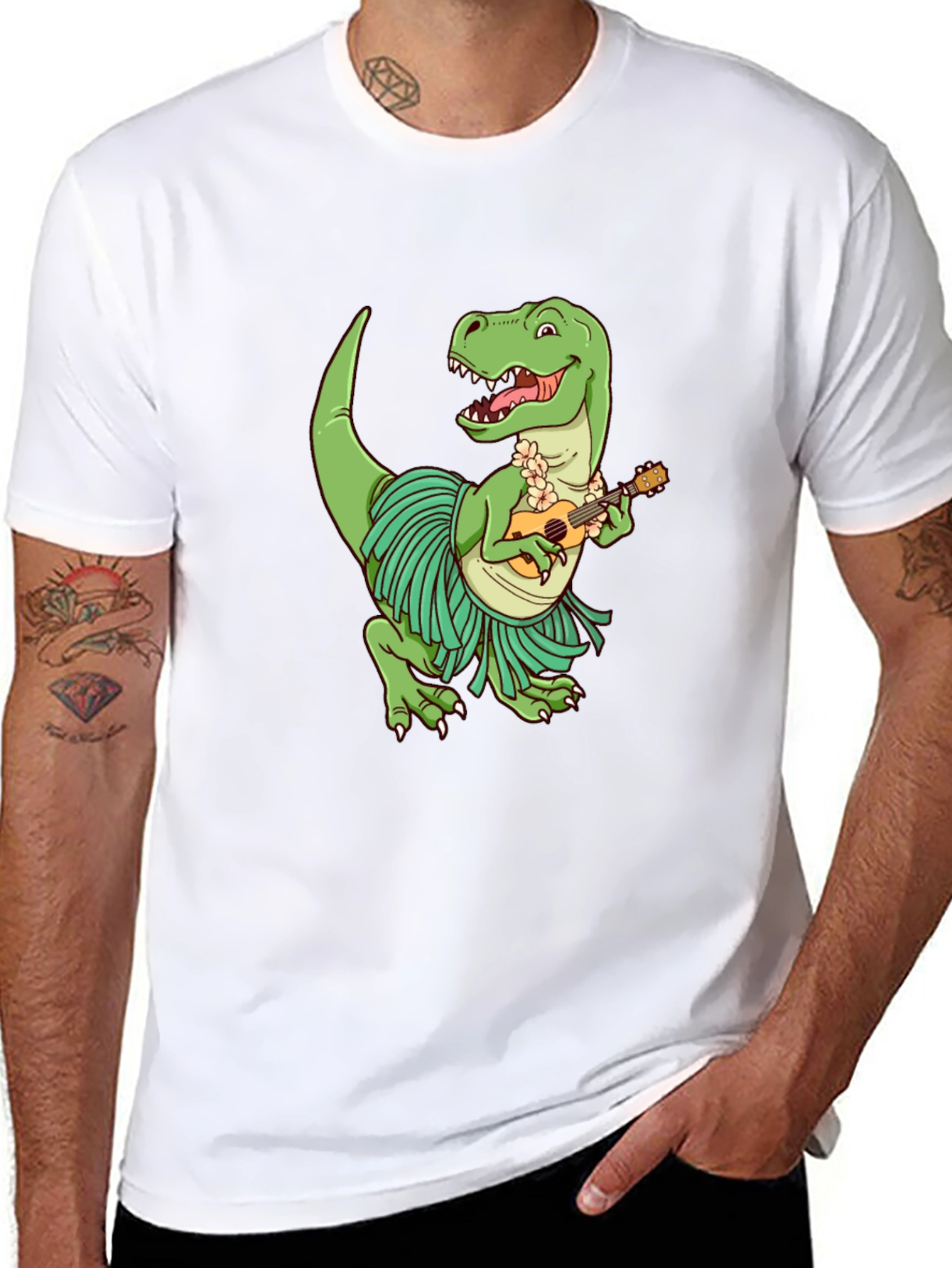 Dino Ukulele Black T-Shirt