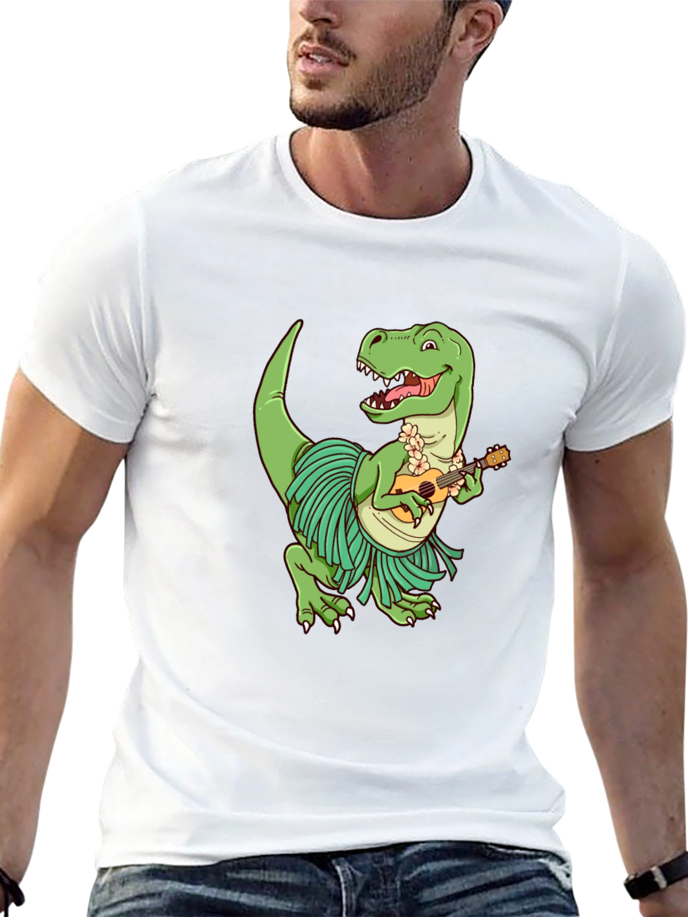 Dino Ukulele Black T-Shirt