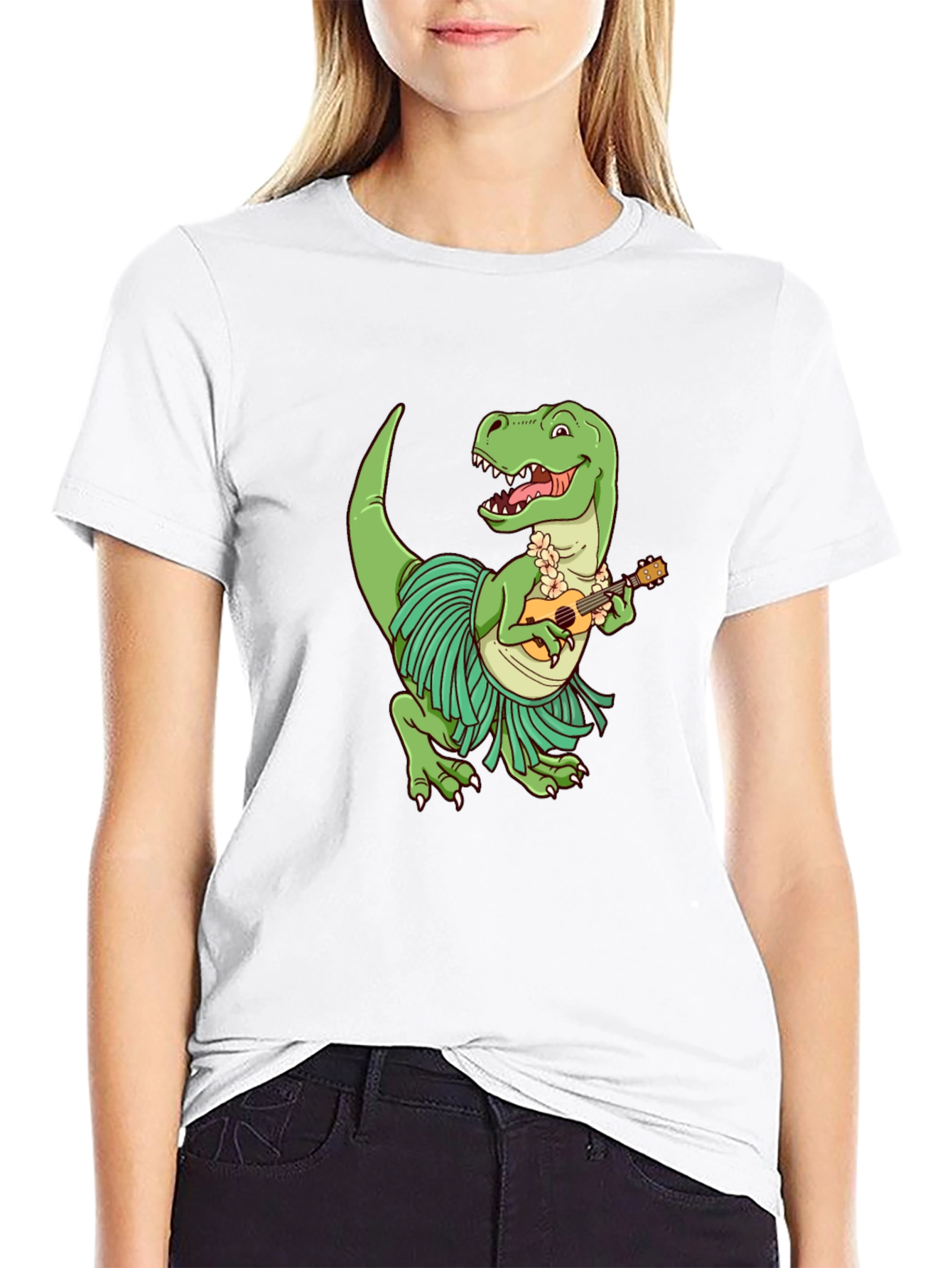 Dino Ukulele Black T-Shirt