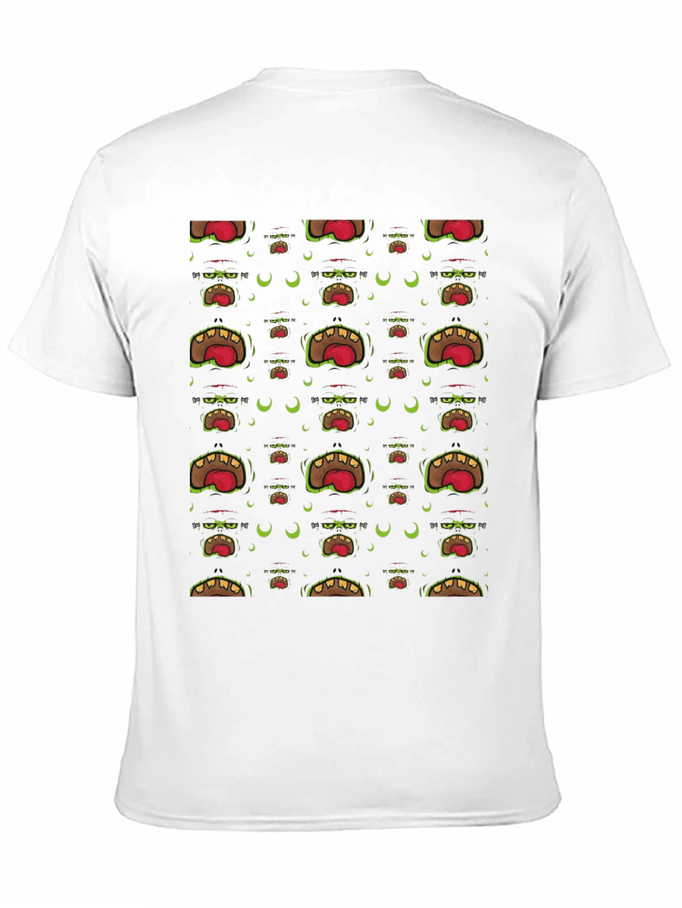 Monster Mouth Patterned Black T-Shirt
