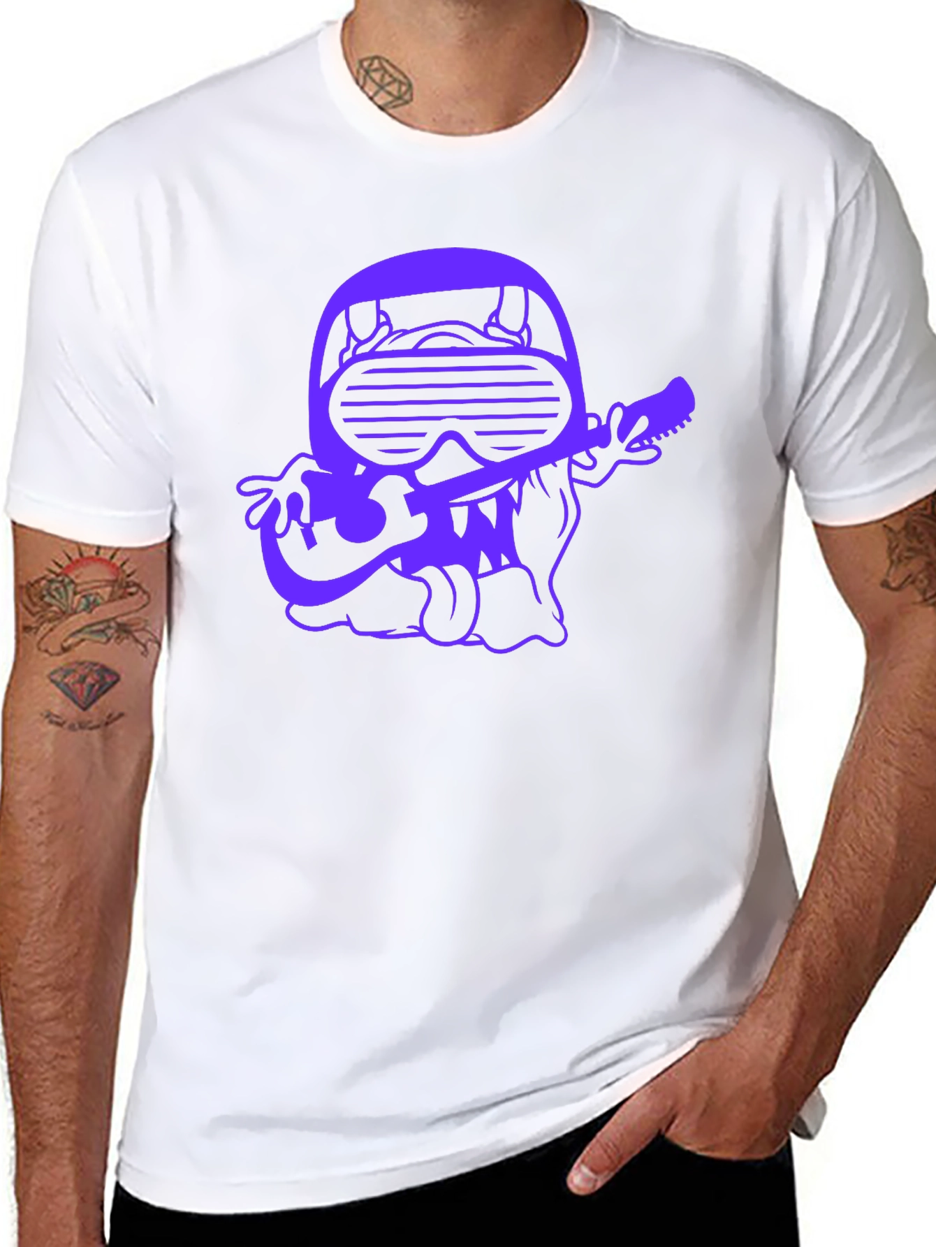 Cool Guitarist Graphic Tee - Black