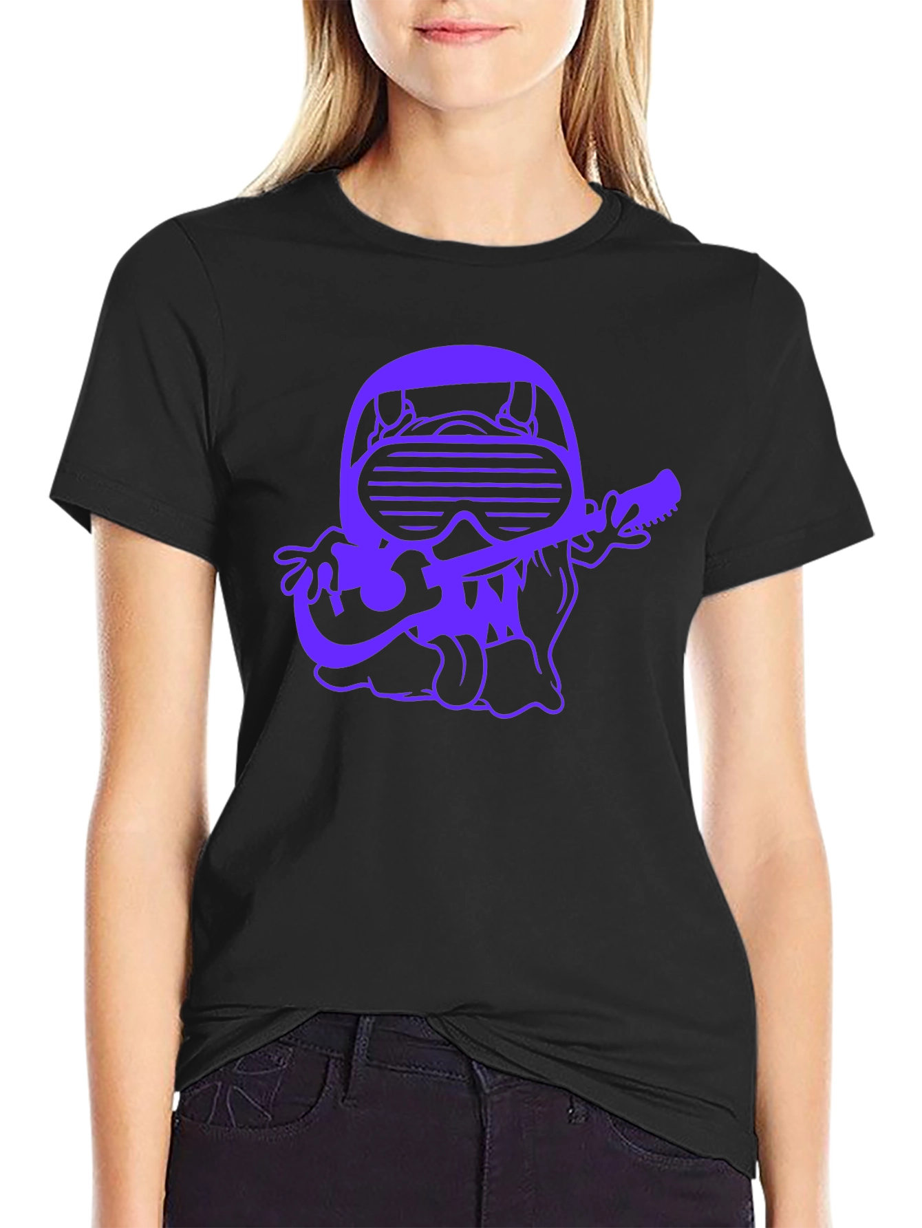 Cool Guitarist Graphic Tee - Black