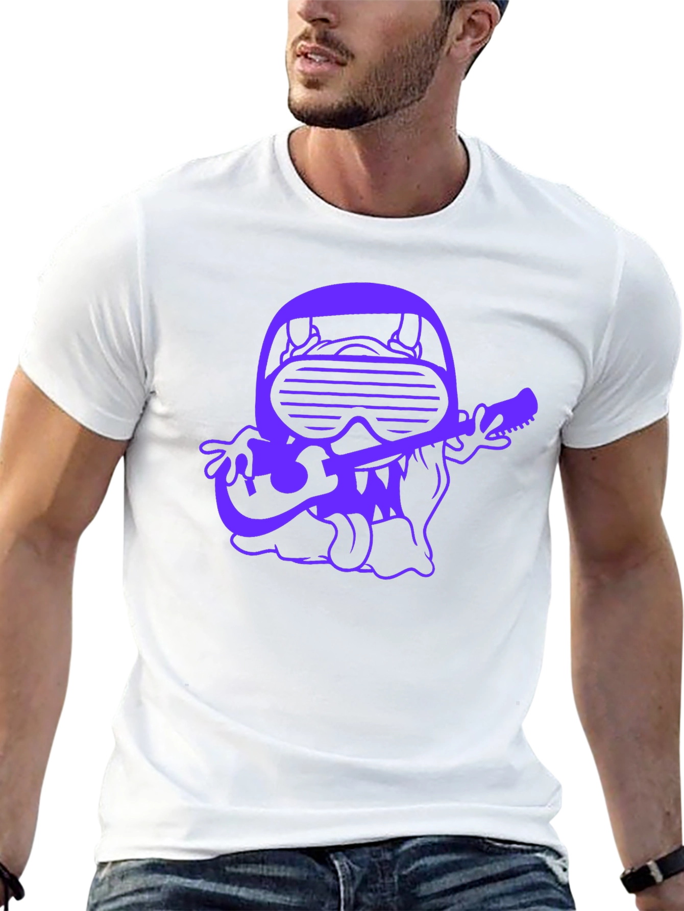 Cool Guitarist Graphic Tee - Black