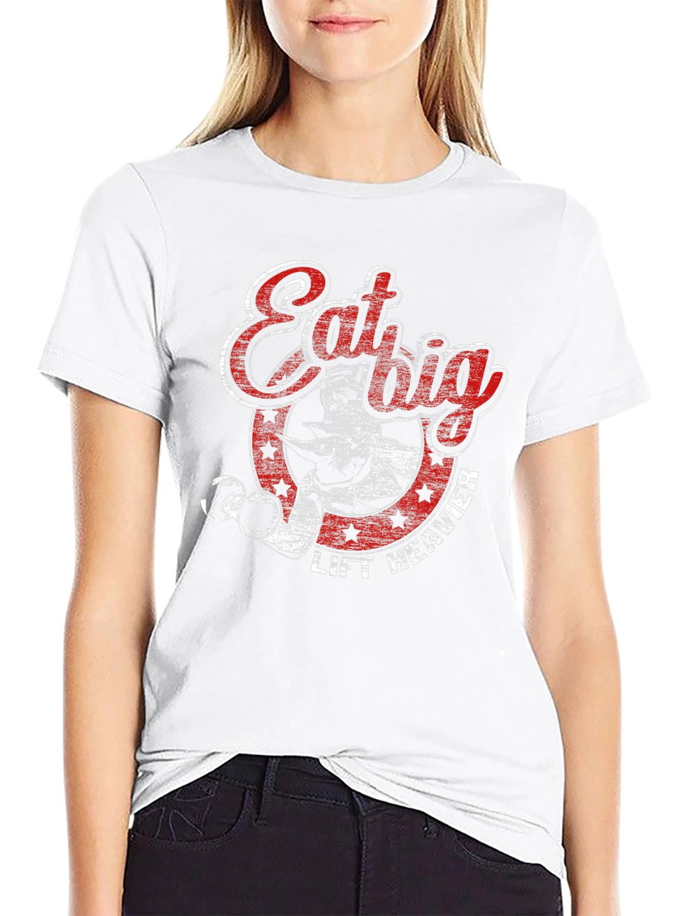 Eat Big Lift Heavier T-Shirt Gym Motivation