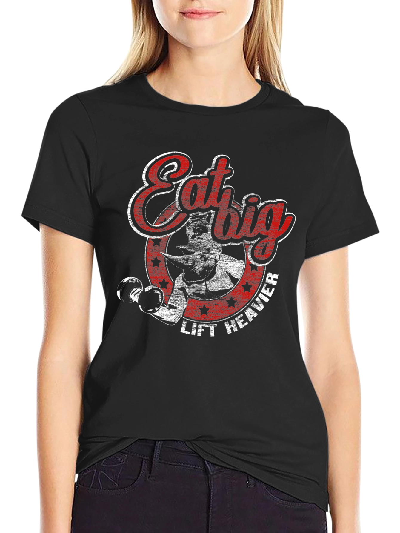 Eat Big Lift Heavier T-Shirt Gym Motivation