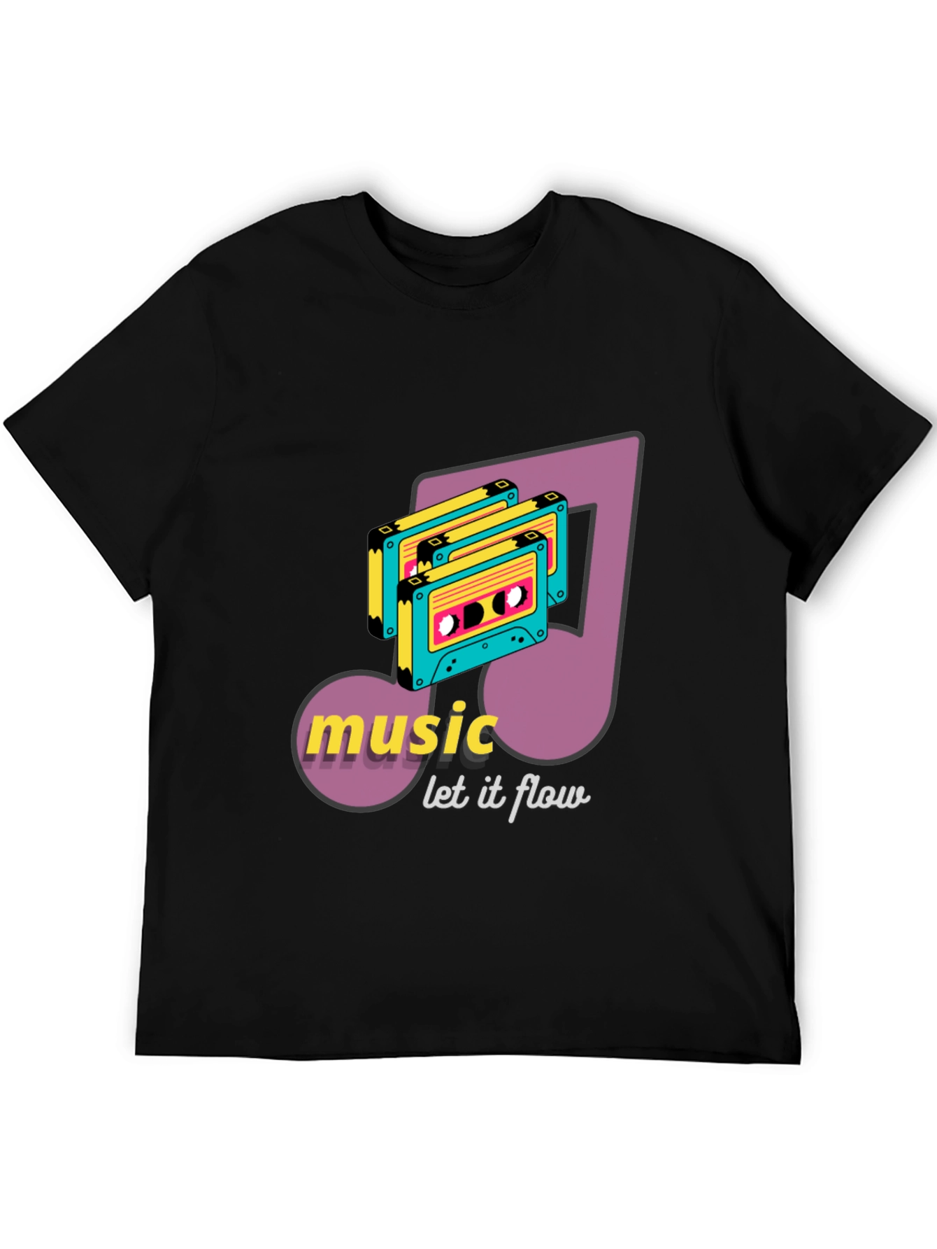 Retro Music Cassette T-Shirt - Let it Flow