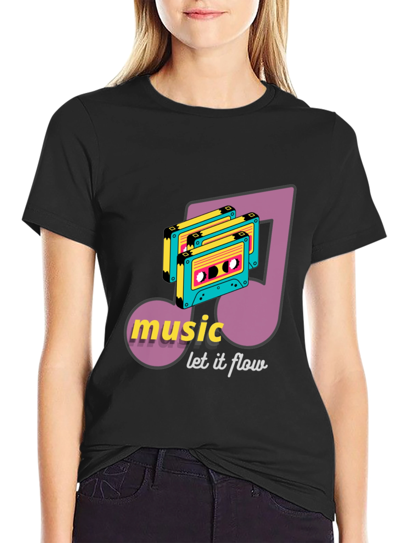 Retro Music Cassette T-Shirt - Let it Flow