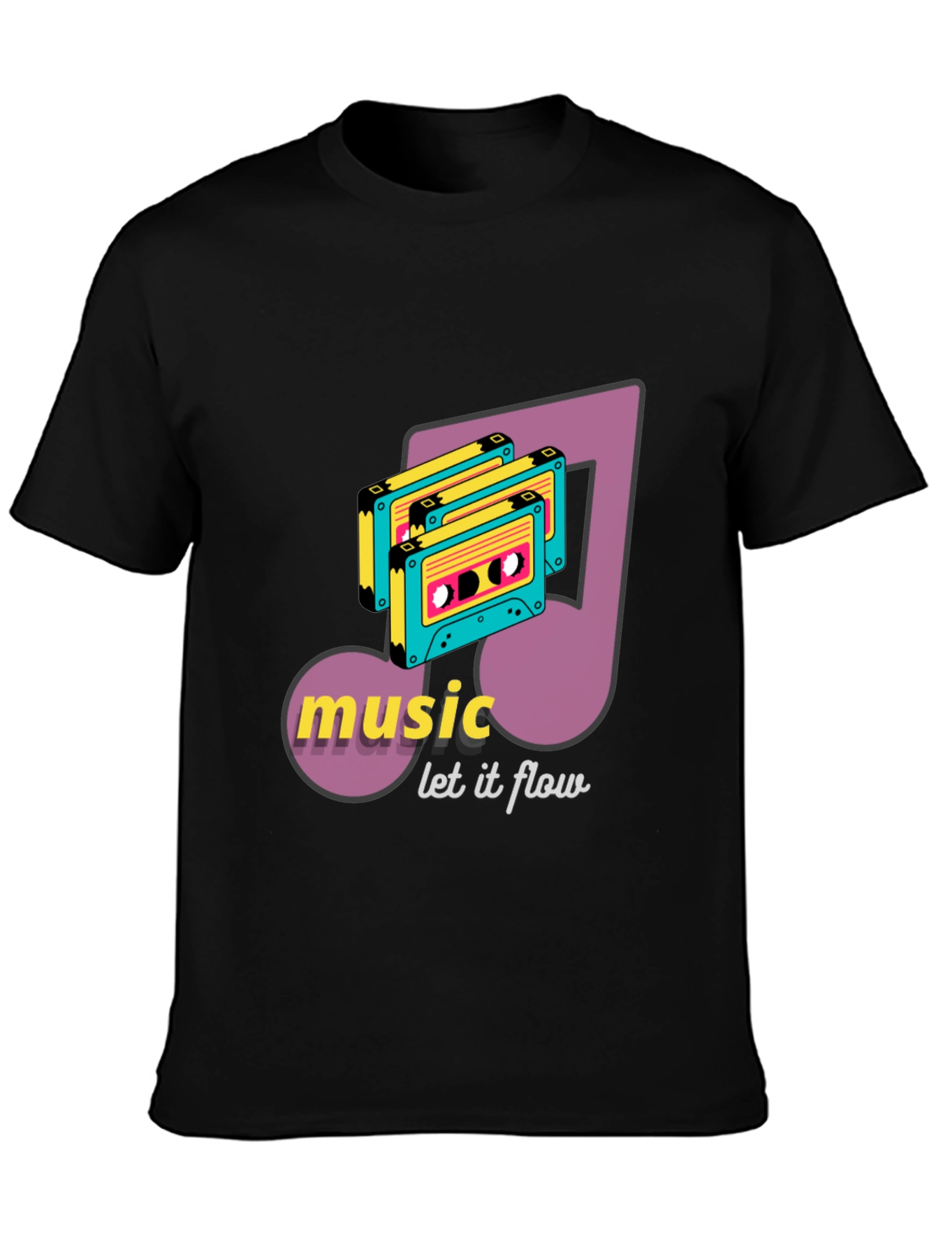 Retro Music Cassette T-Shirt - Let it Flow