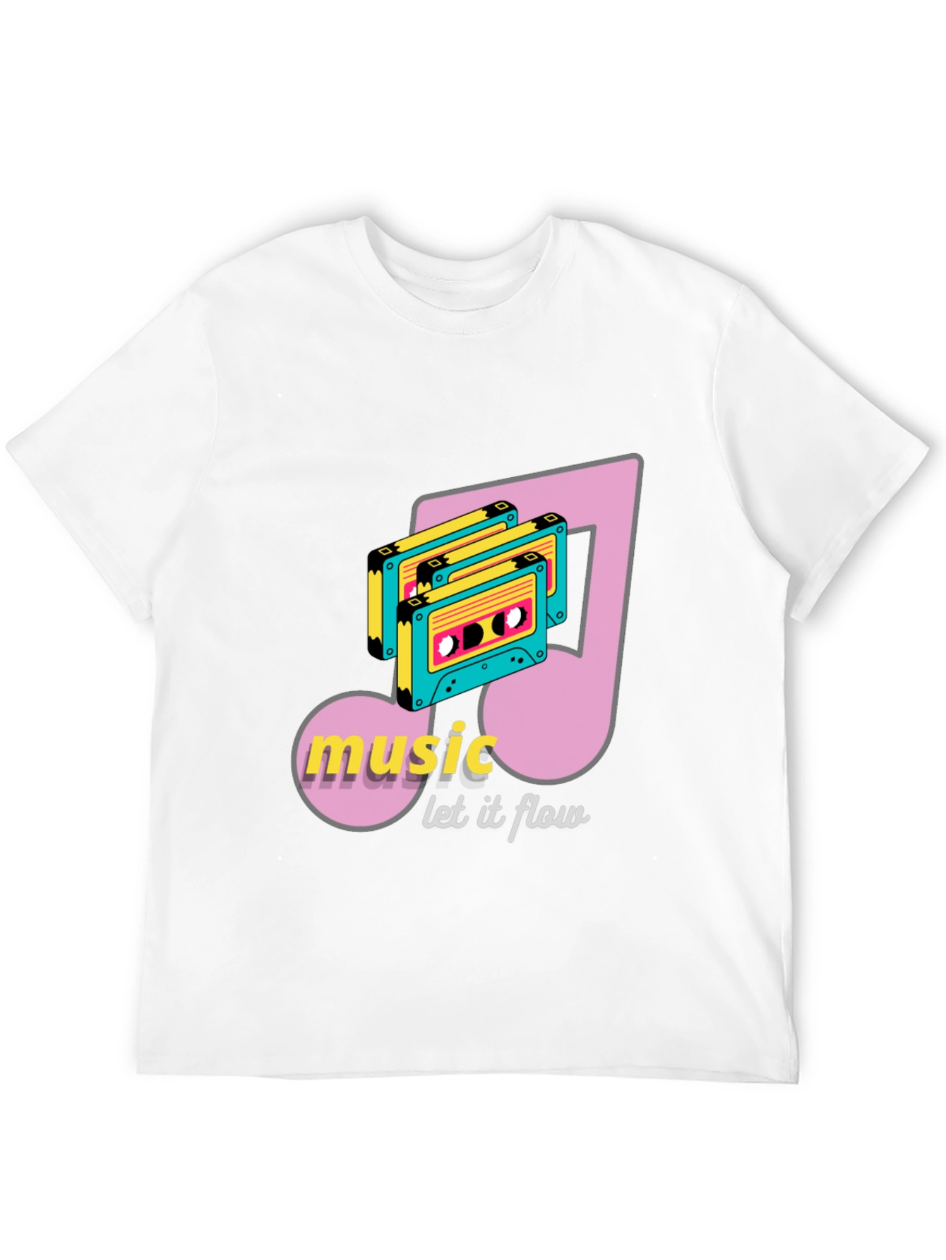 Retro Music Cassette T-Shirt - Let it Flow