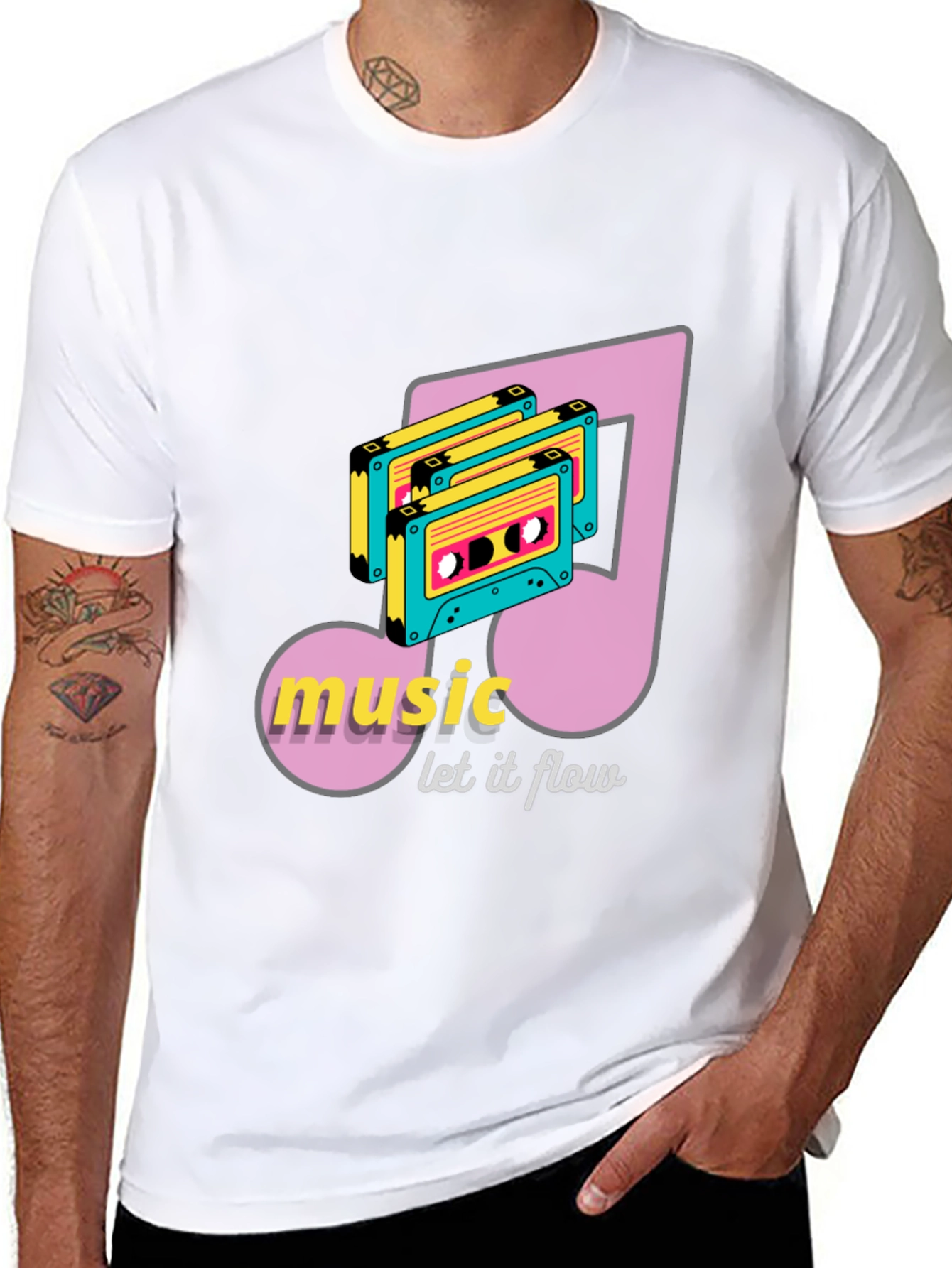 Retro Music Cassette T-Shirt - Let it Flow