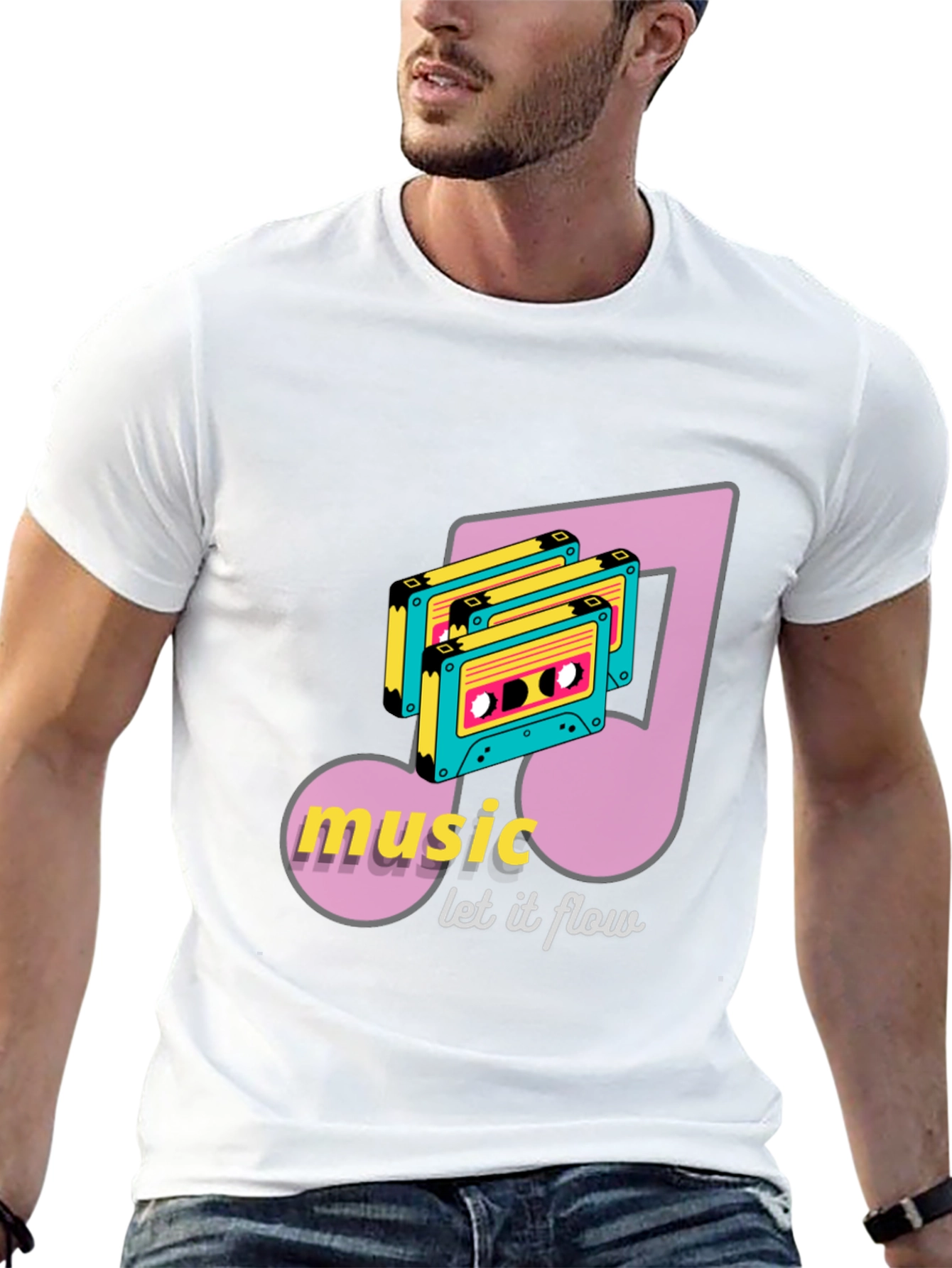 Retro Music Cassette T-Shirt - Let it Flow