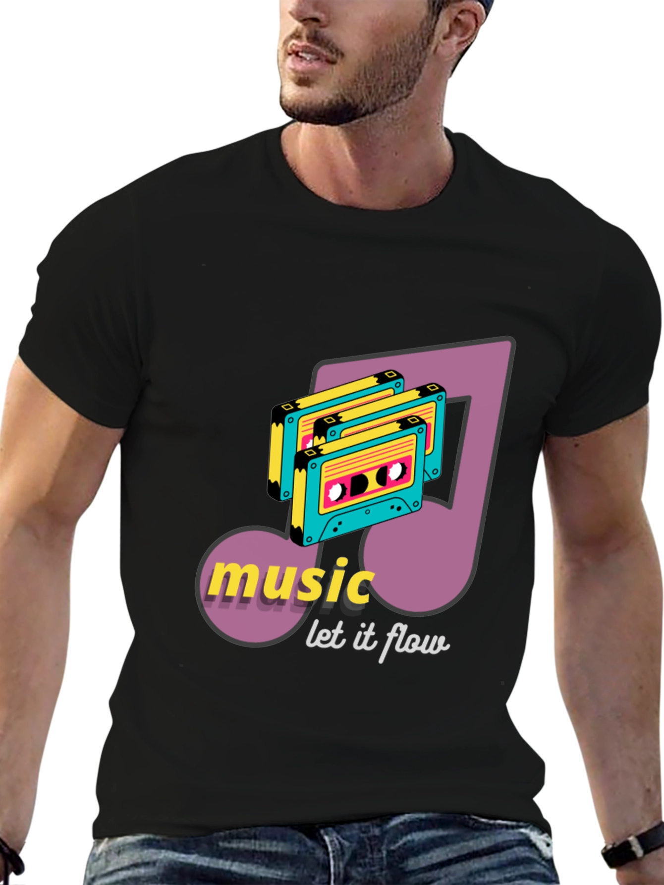 Retro Music Cassette T-Shirt - Let it Flow