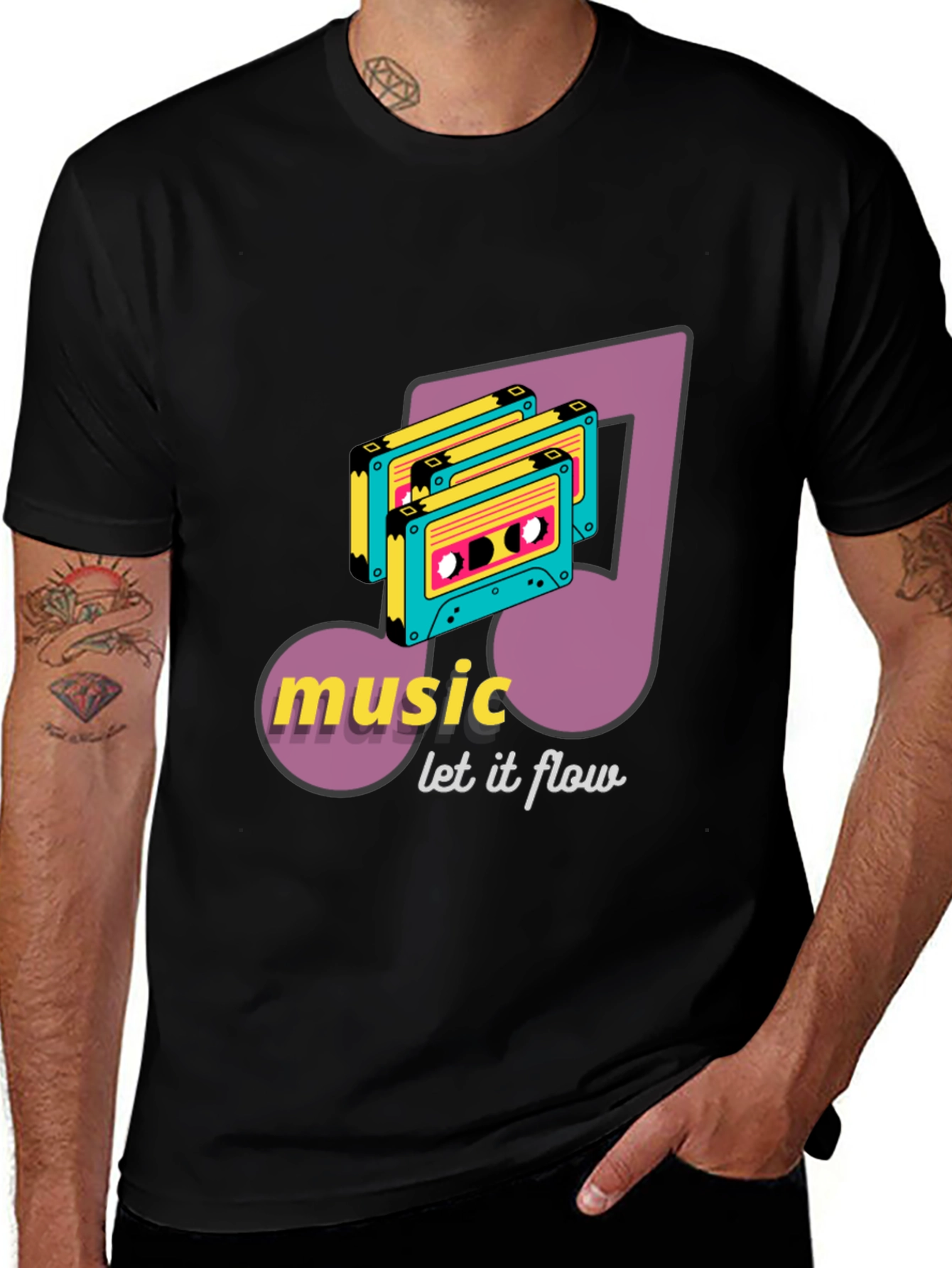 Retro Music Cassette T-Shirt - Let it Flow