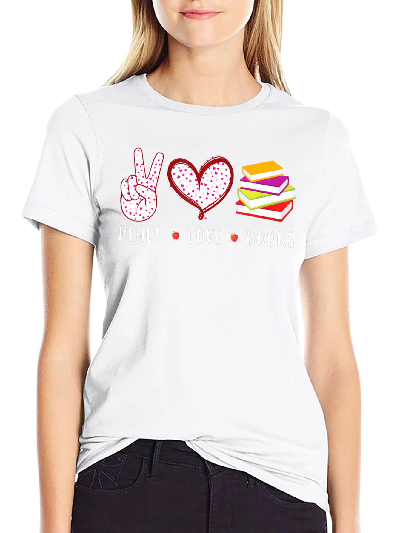 Peace Love Books Graphic Tee