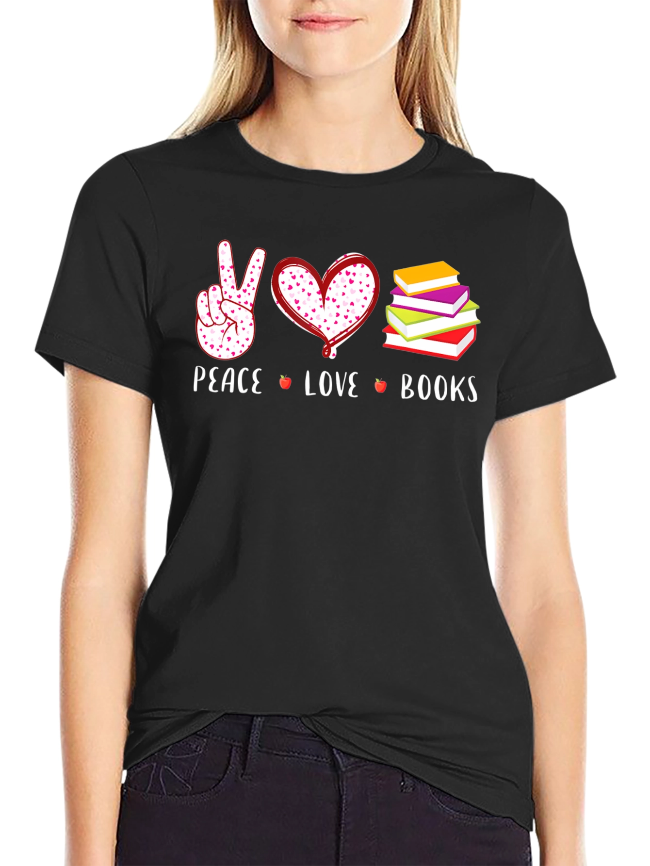 Peace Love Books Graphic Tee