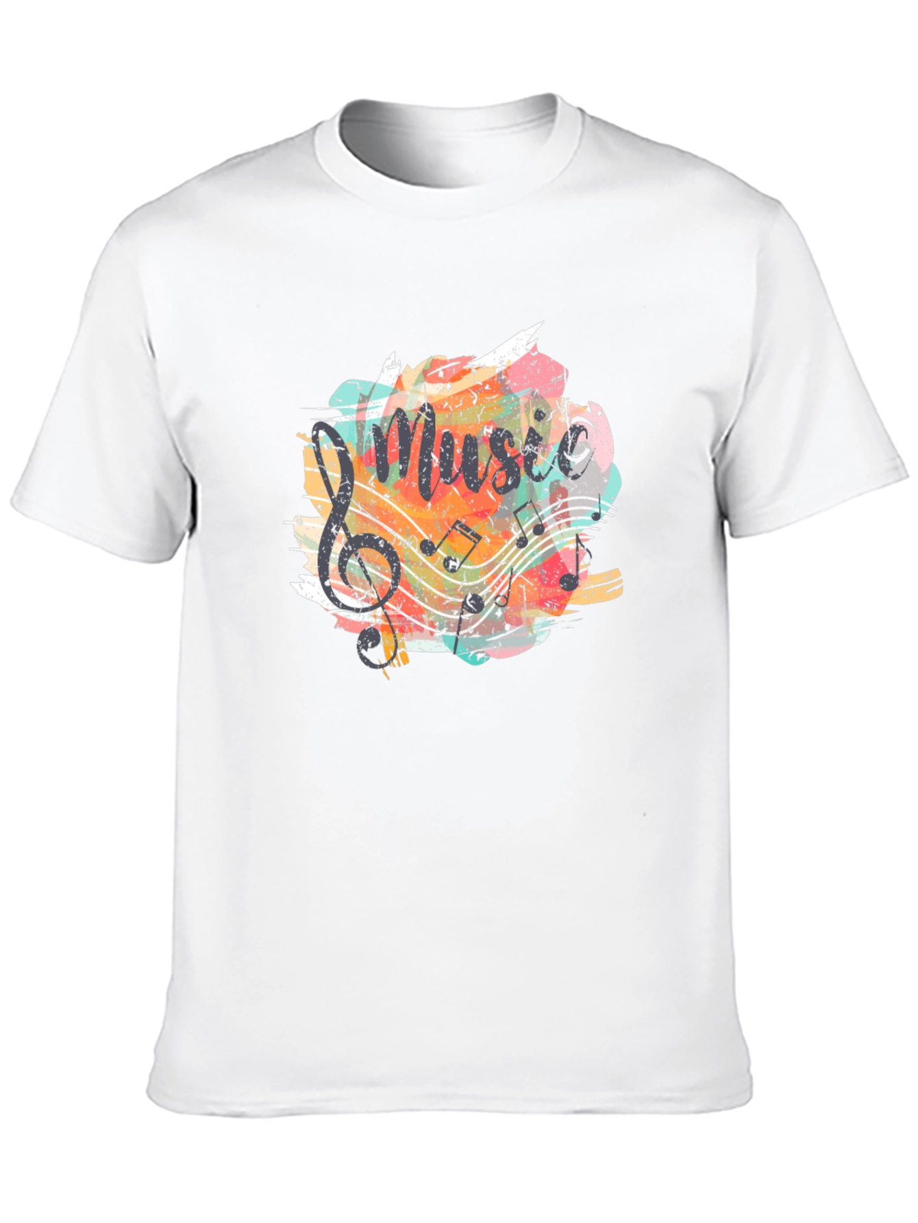 Music Graphic Tee - Black Cotton T-Shirt