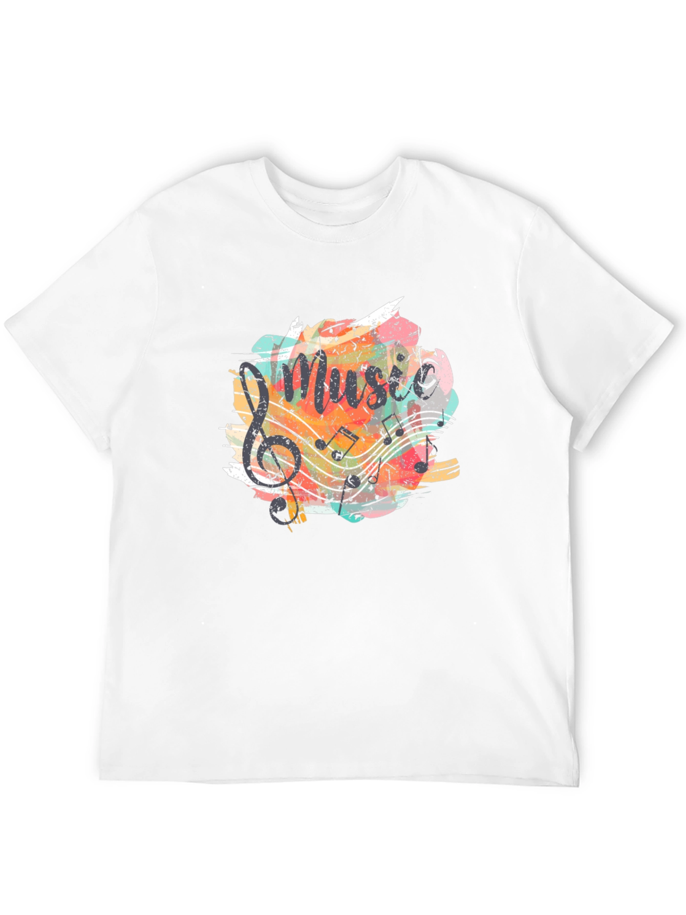 Music Graphic Tee - Black Cotton T-Shirt