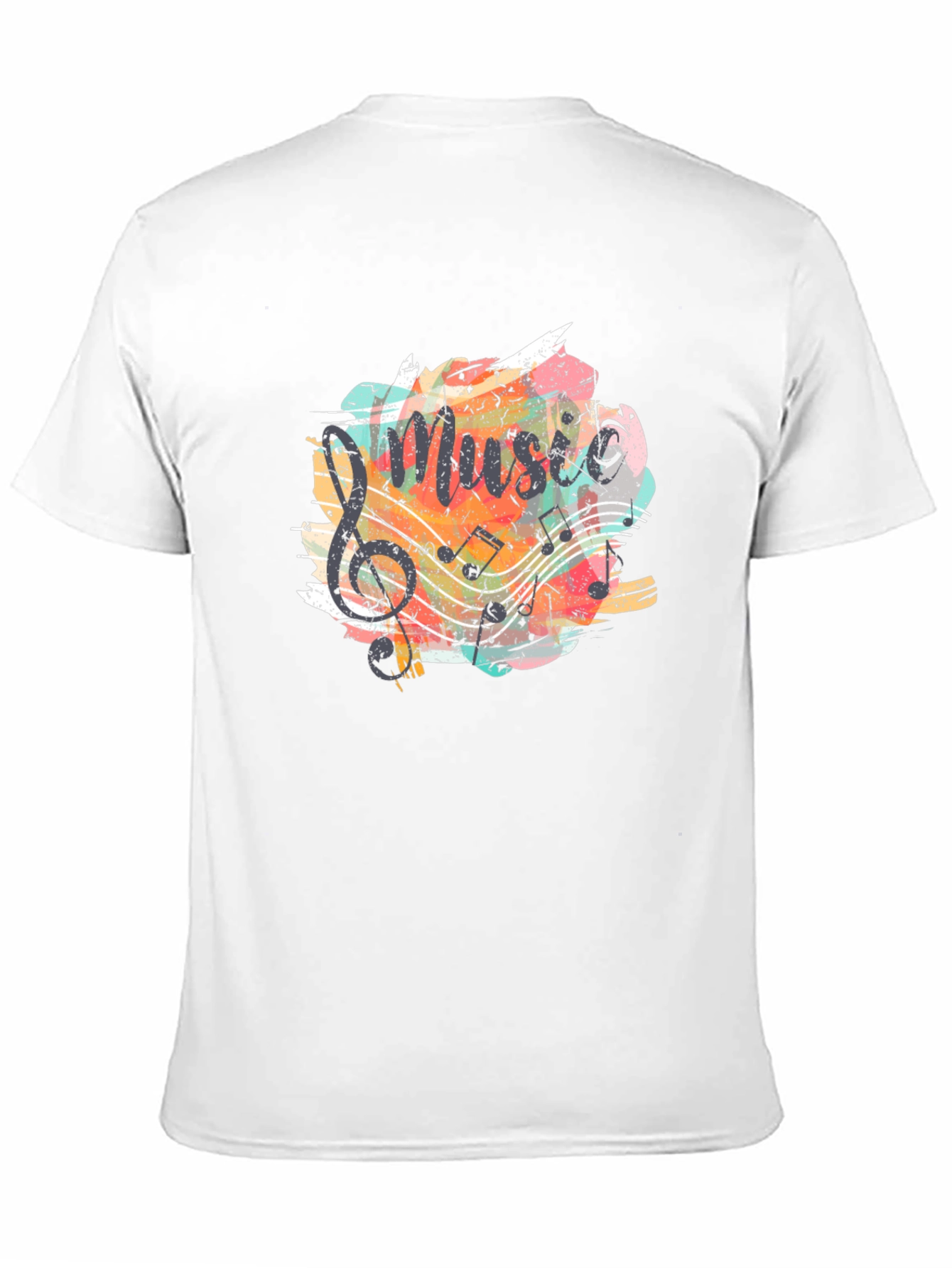 Music Graphic Tee - Black Cotton T-Shirt