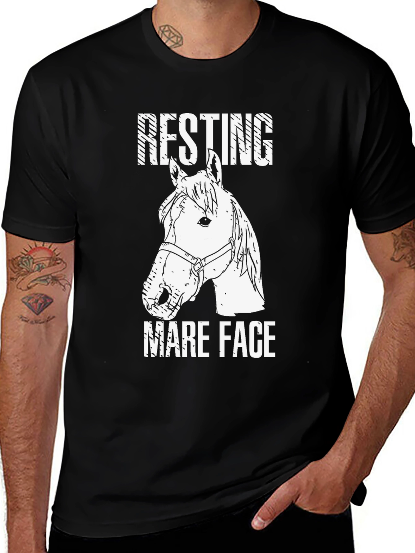 Resting Mare Face T-Shirt - Horse Lover Tee
