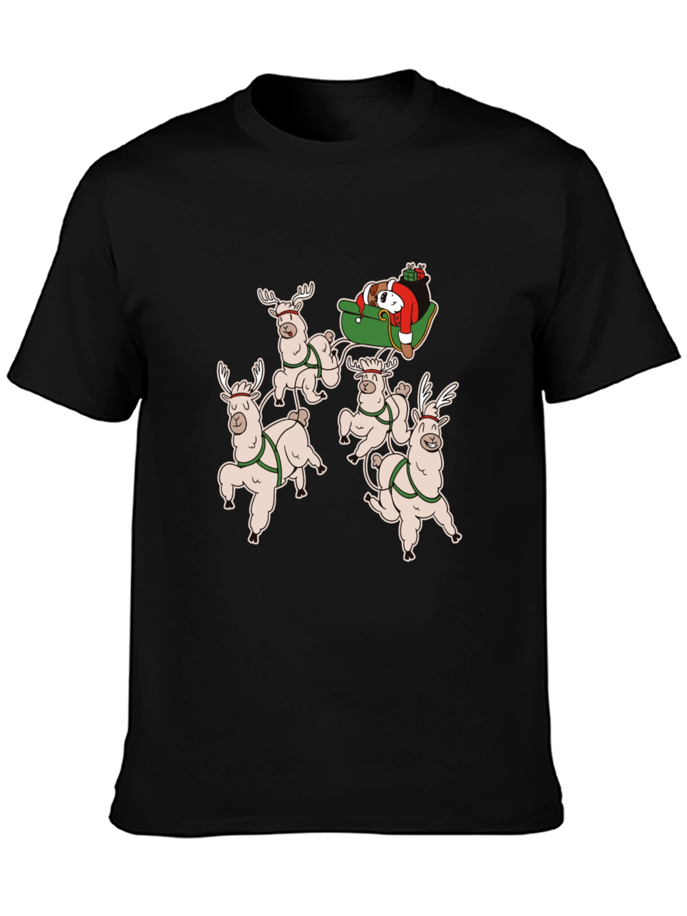 Holiday Llama Sleigh Ride T-Shirt