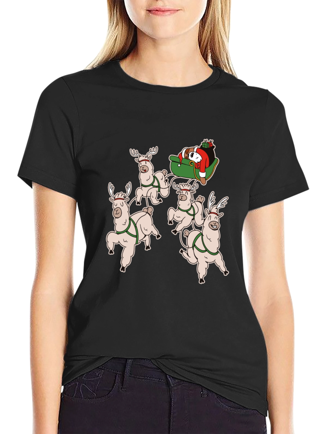 Holiday Llama Sleigh Ride T-Shirt