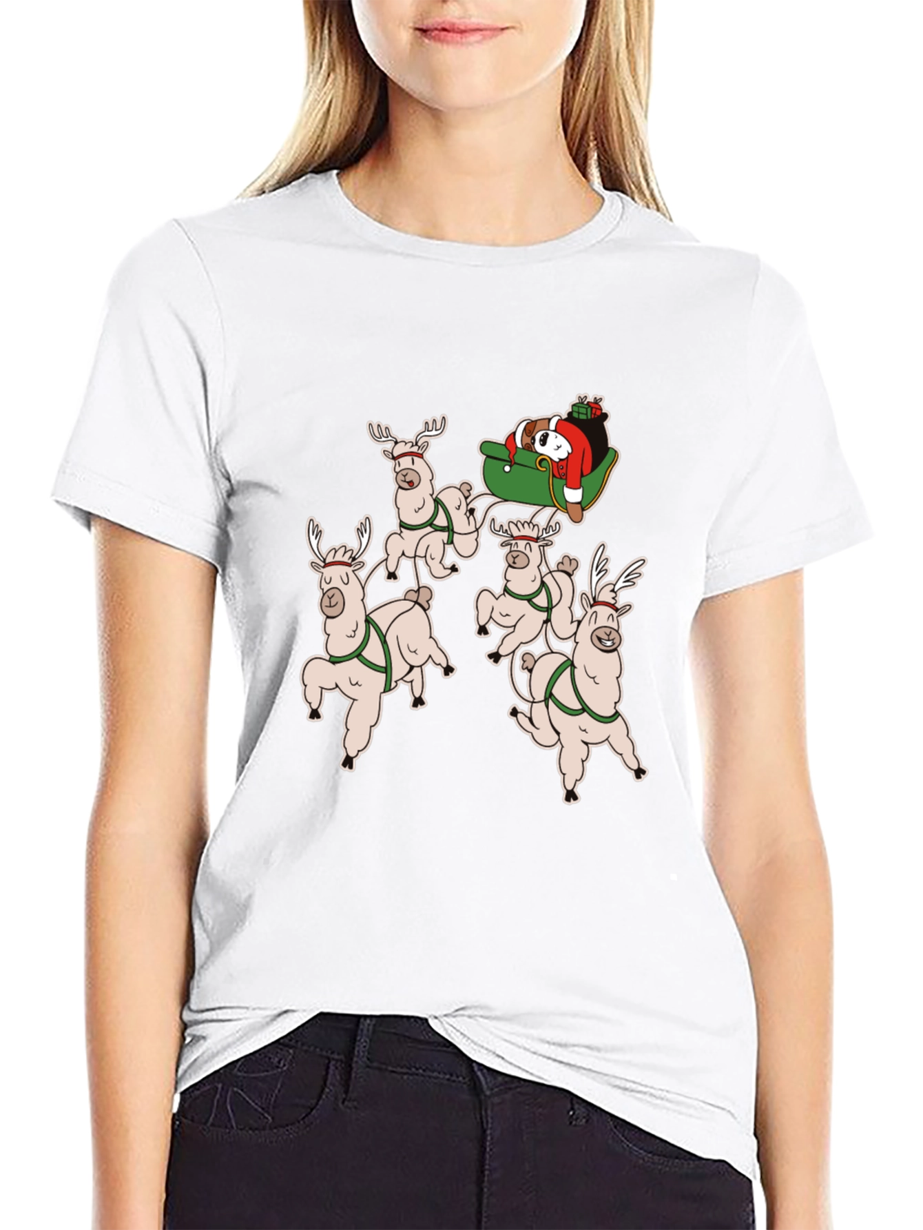 Holiday Llama Sleigh Ride T-Shirt