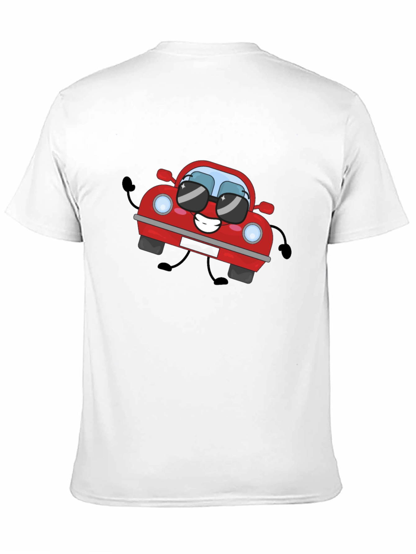 Cartoon Car Graphic T-Shirt - Black Cotton Tee
