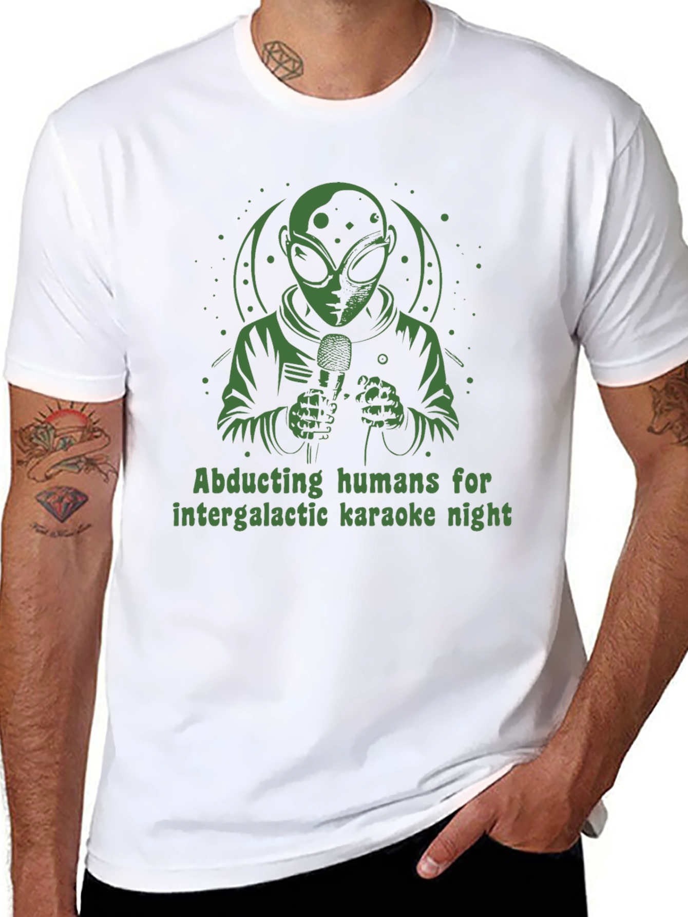 Intergalactic Karaoke T-Shirt: Alien Abduction Humor