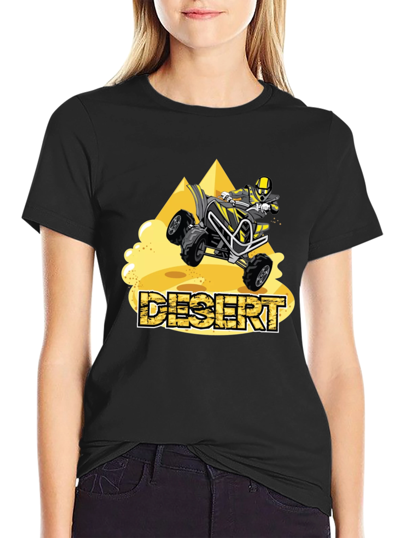 Desert ATV Rider Graphic Tee - Black