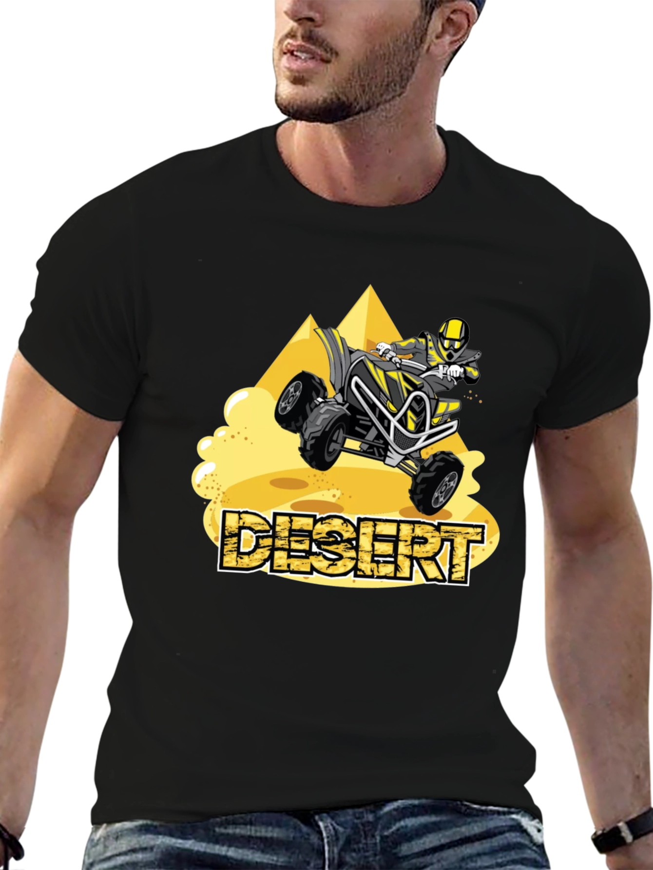 Desert ATV Rider Graphic Tee - Black