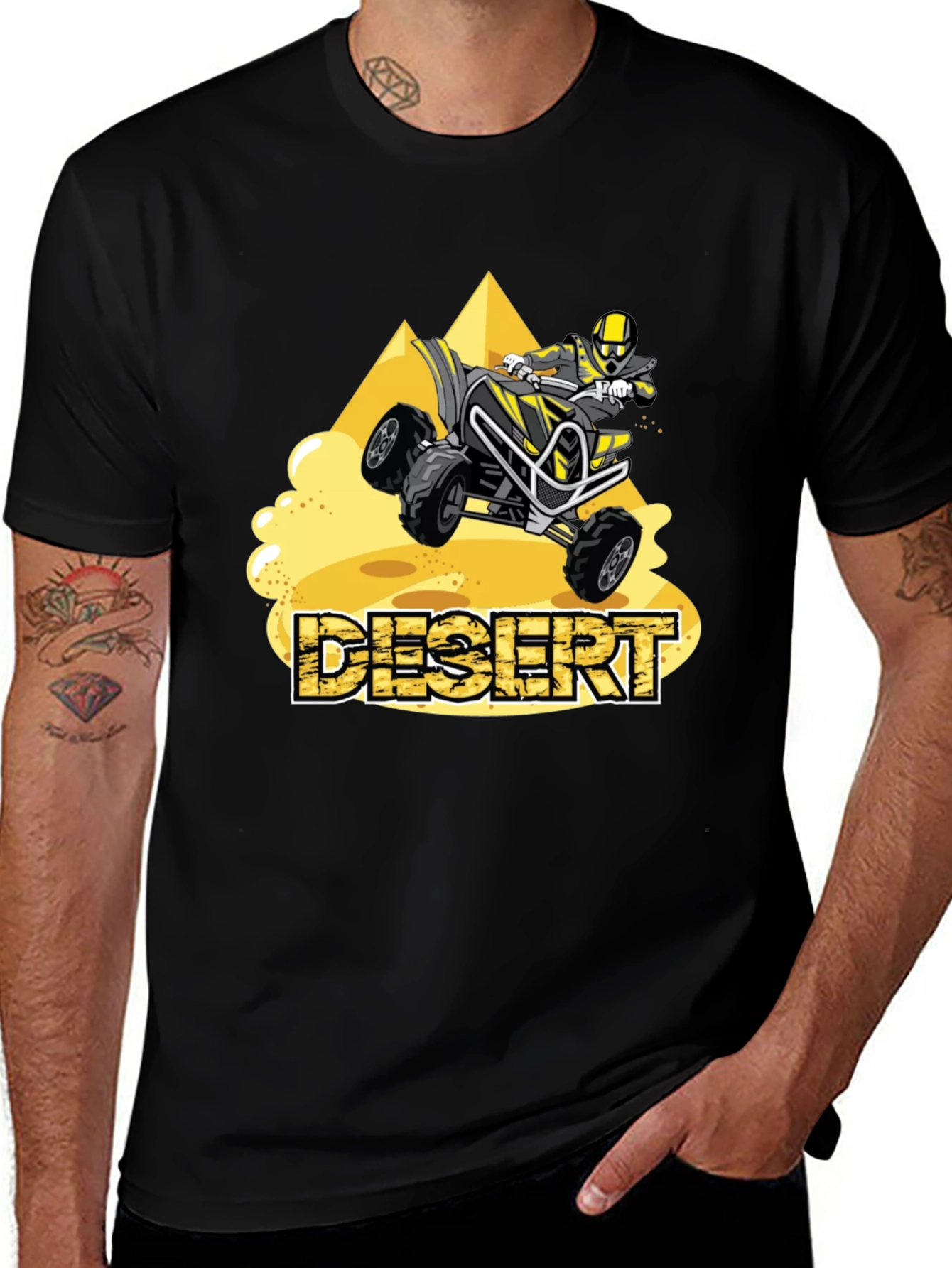 Desert ATV Rider Graphic Tee - Black