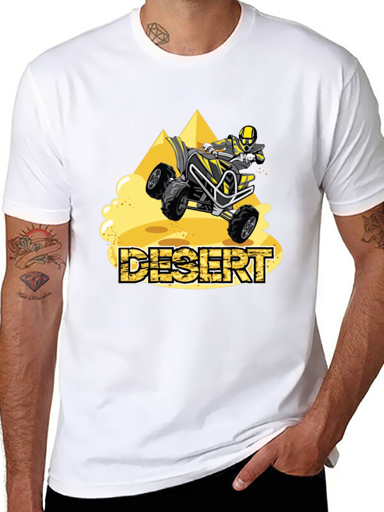 Desert ATV Rider Graphic Tee - Black
