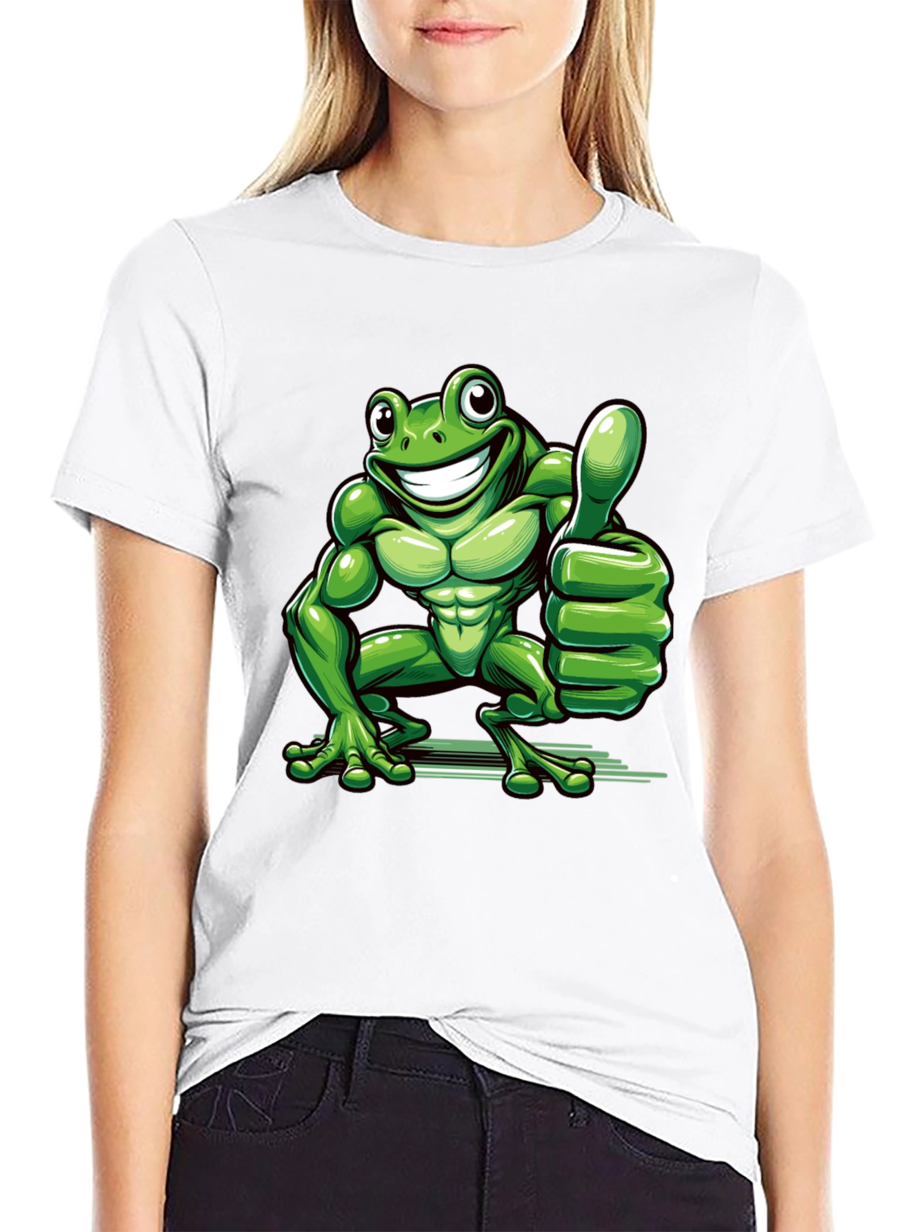 Funny Frog Thumbs Up Graphic Tee