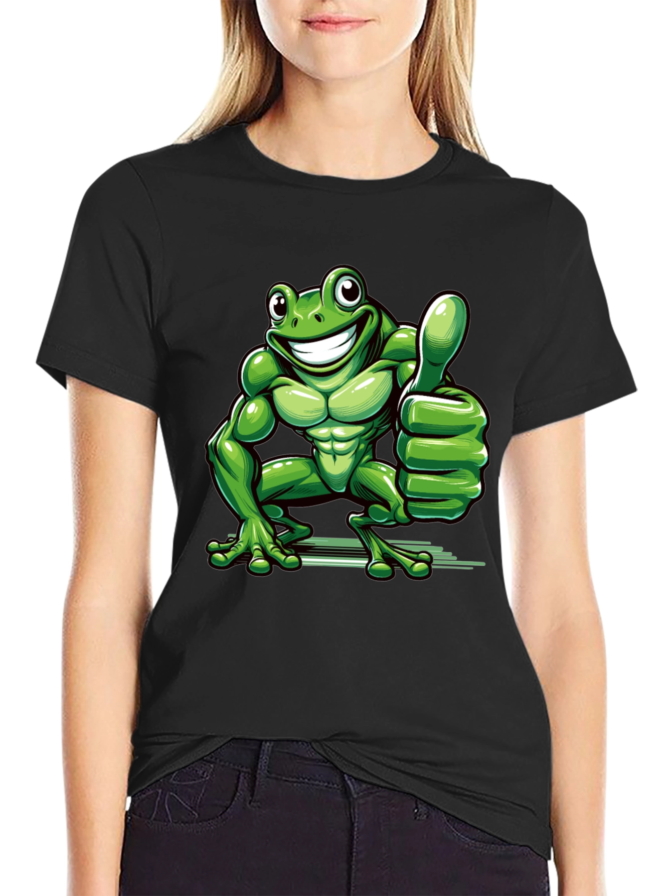 Funny Frog Thumbs Up Graphic Tee
