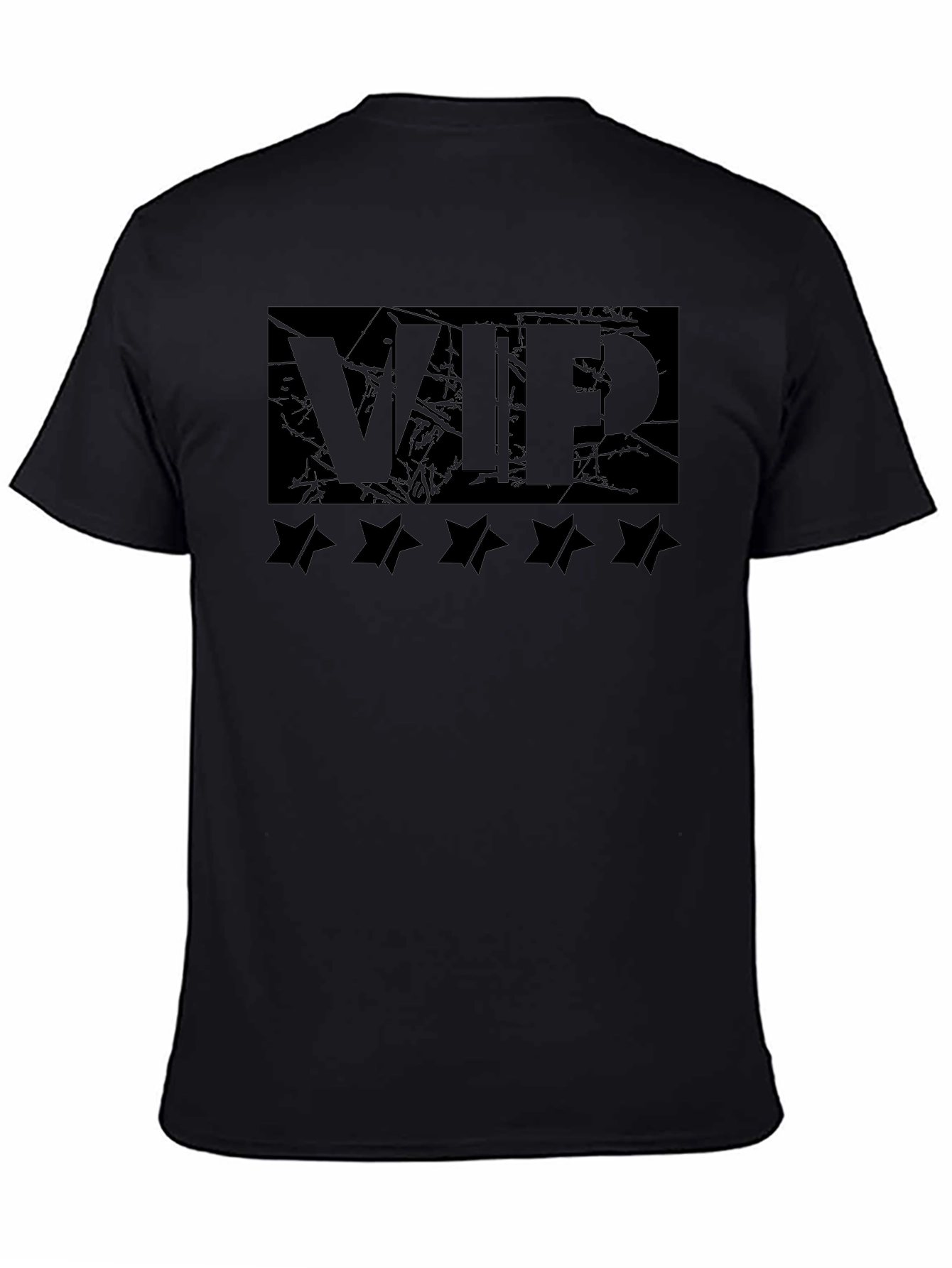 VIP Black Graphic Tee with Star Design