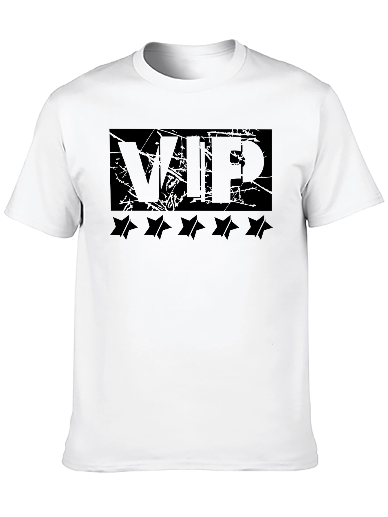 VIP Black Graphic Tee with Star Design