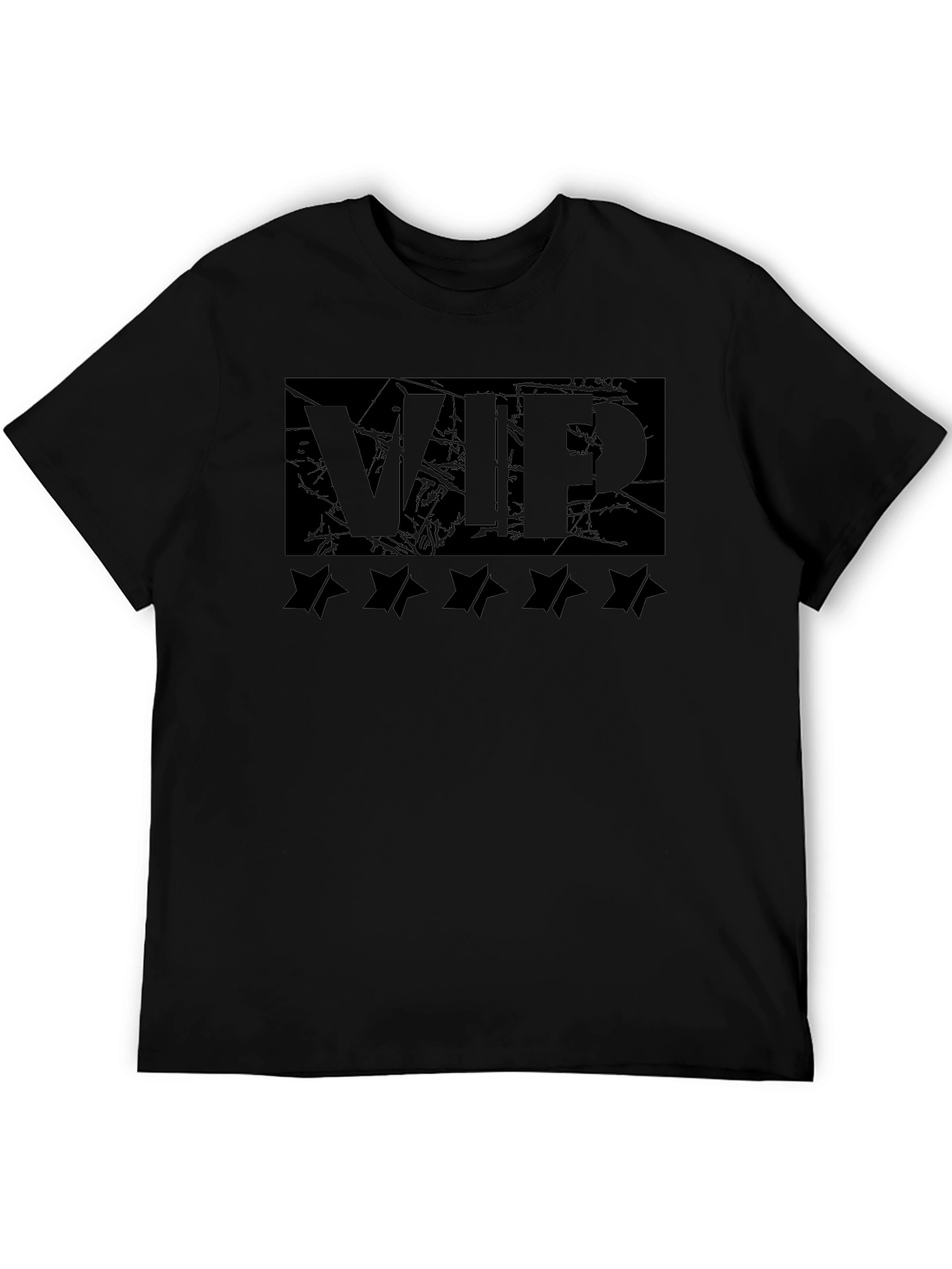 VIP Black Graphic Tee with Star Design