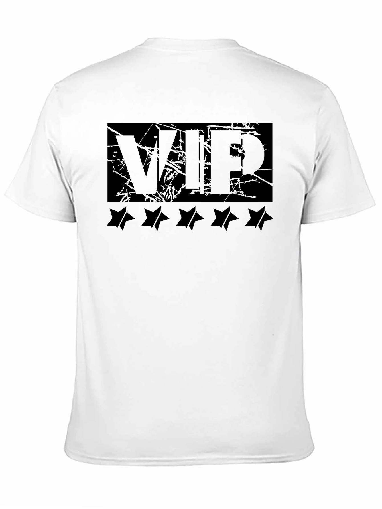 VIP Black Graphic Tee with Star Design